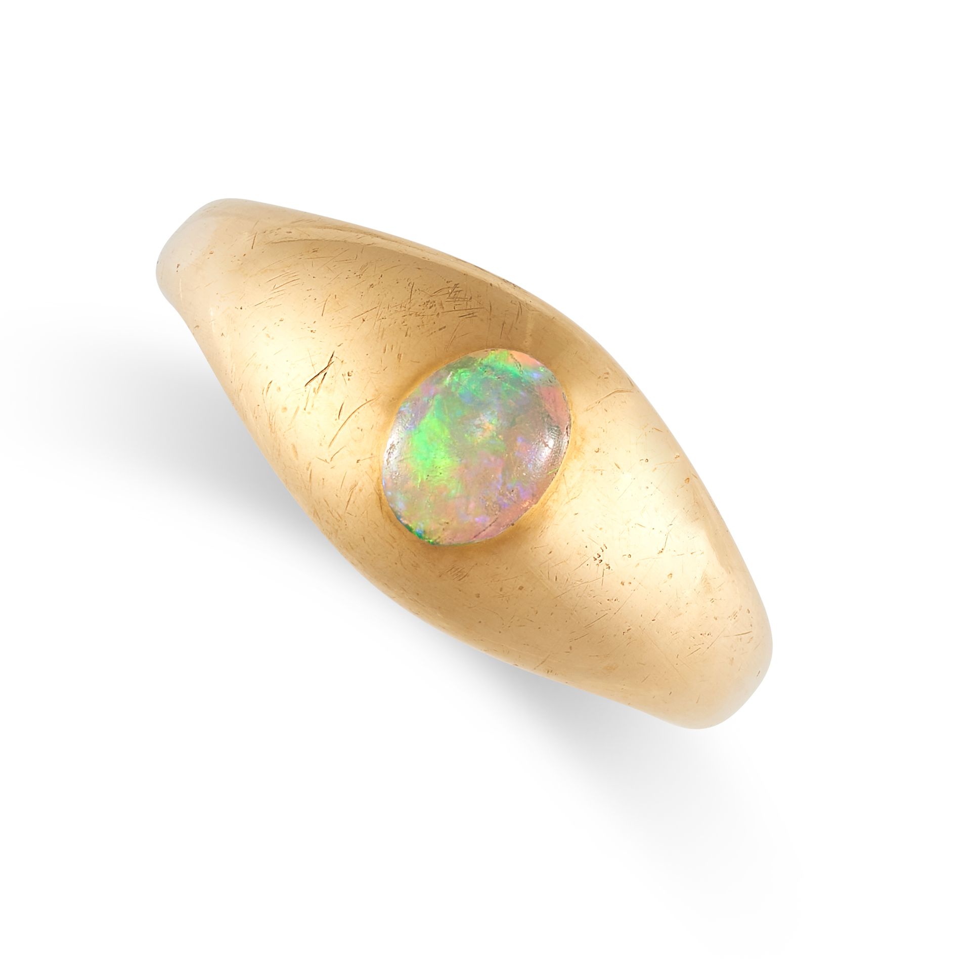 Null 无保留 - ANTIQUE VICTORIAN OPAL GYPSY RING, 1894年，22K黄金，锥形带镶嵌着椭圆形的凸圆形蛋白石，制造商标记&hellip;