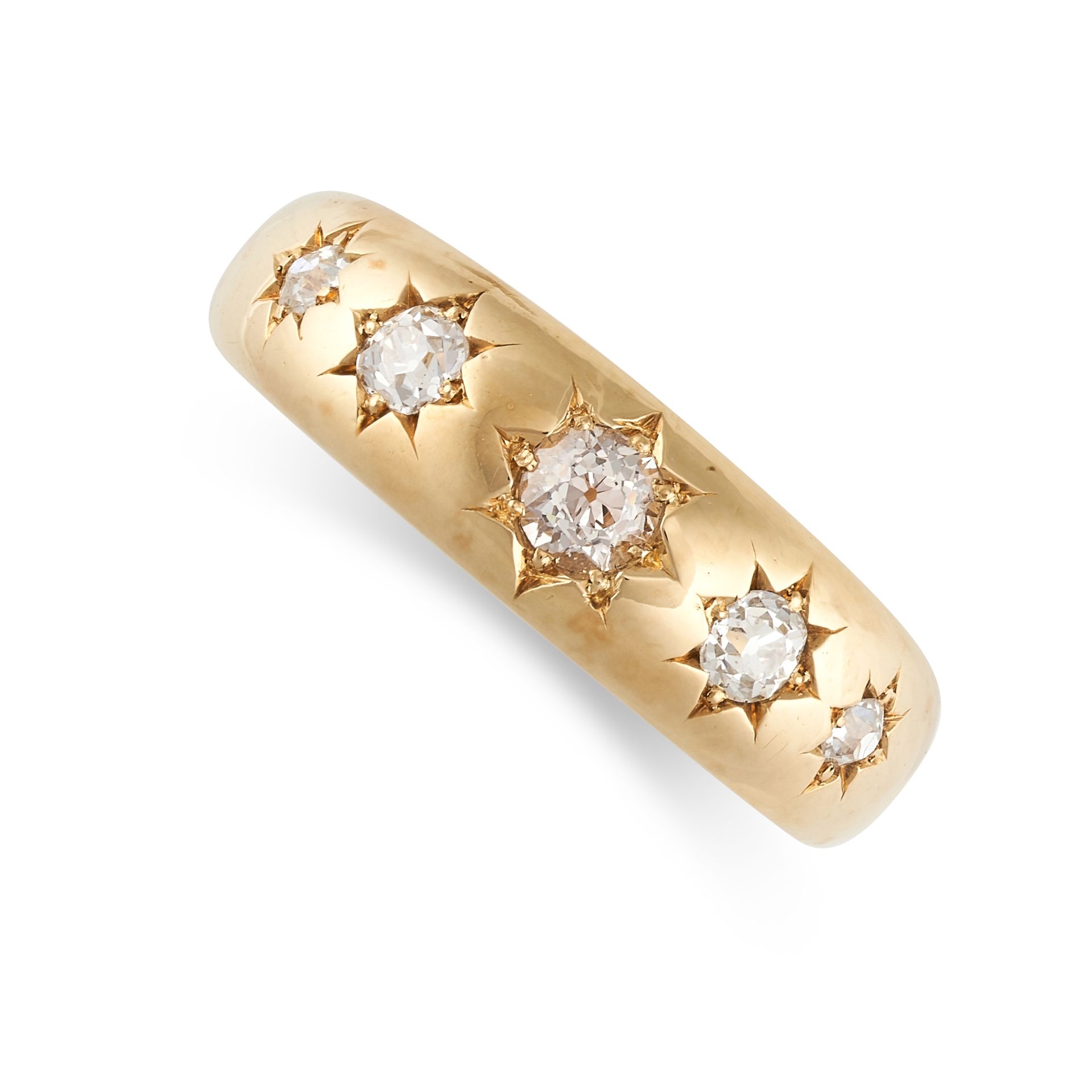 Null 无保留 - ANTIQUE DIAMOND GYPSY RING in 18ct yellow gold, the tapering band set&hellip;