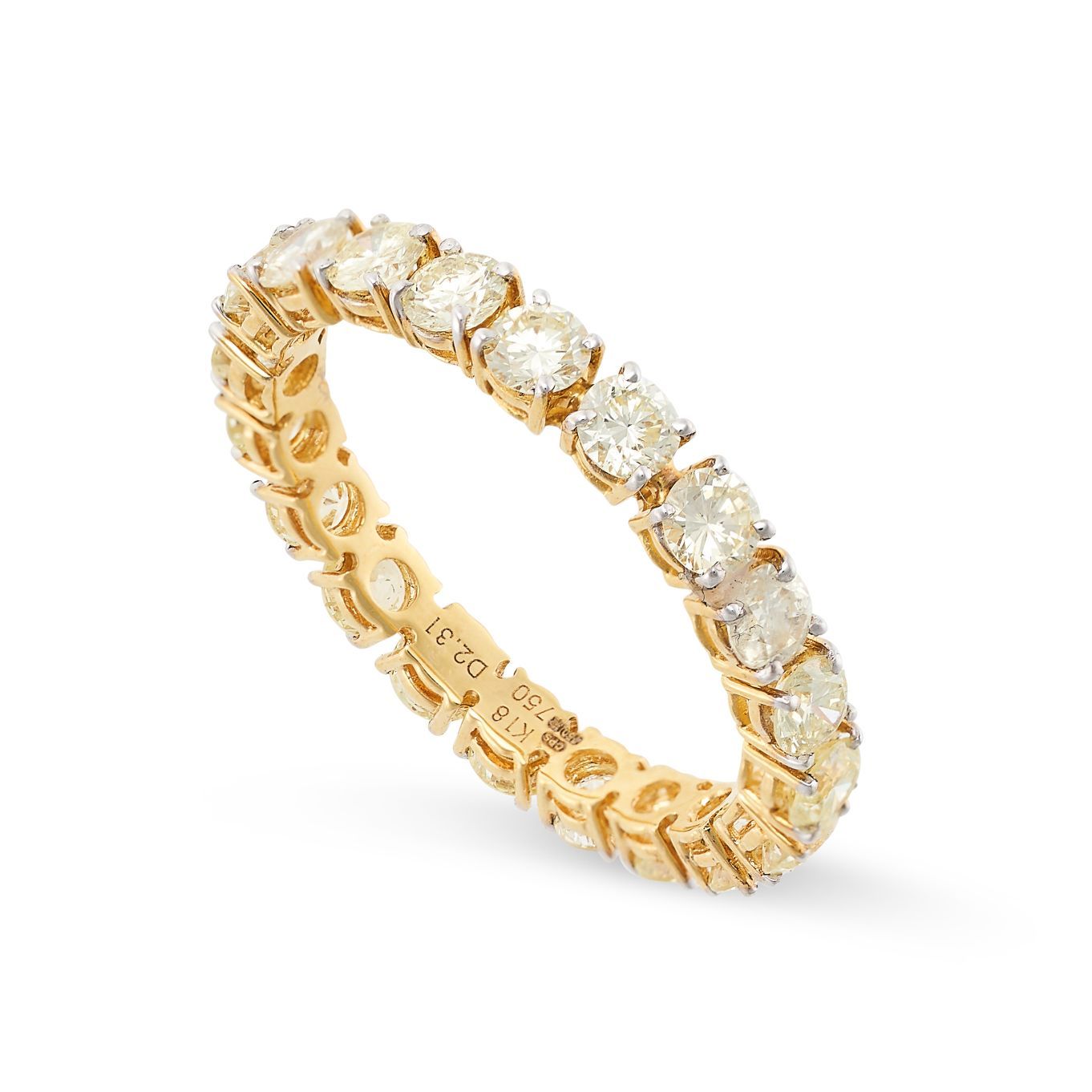 Null A DIAMOND ETERNITY RING in 18ct yellow gold, set all around with a single r&hellip;