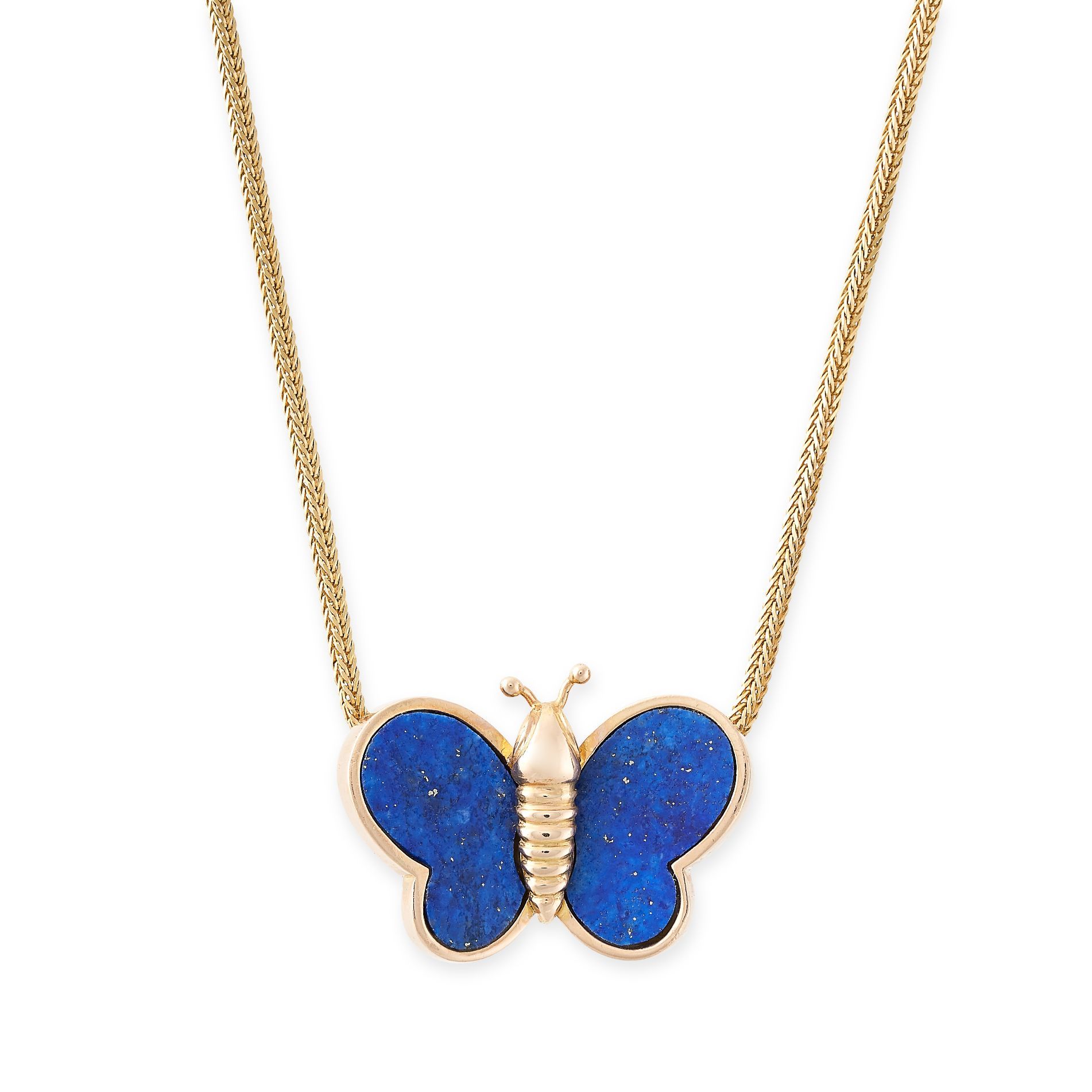 Null A LAPIS LAZULI BUTTERFLY PENDANT NECKLACE in yellow gold, in the form of a &hellip;
