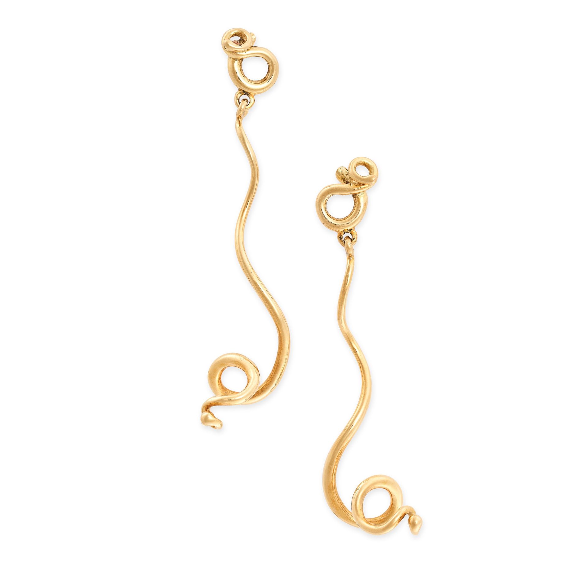 Null TIFFANY & CO BY ELSA PERETTI, Paire de boucles d'oreilles en or jaune 18ct,&hellip;