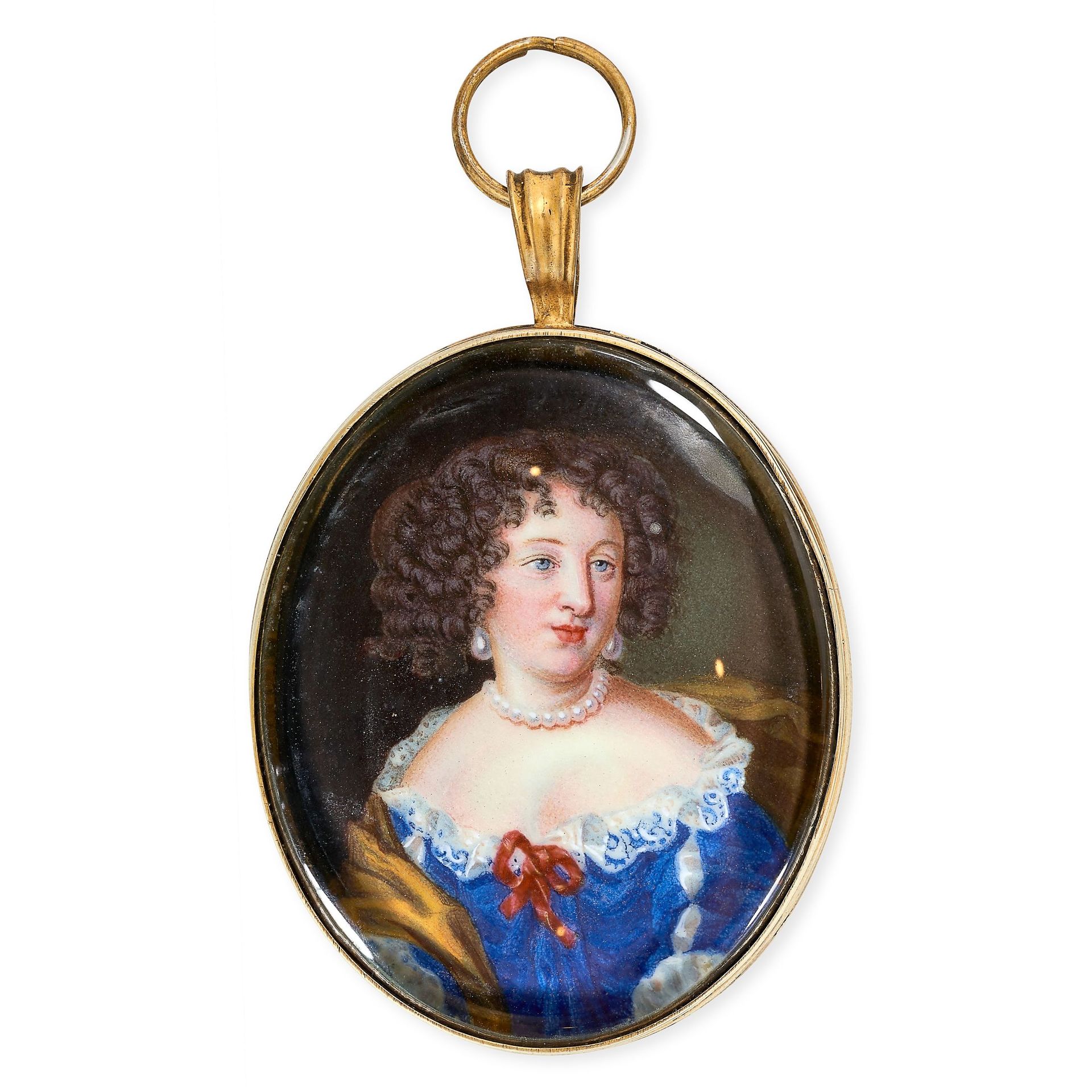 Null AN ANTIQUE PORTRAIT MINIATURE PENDANT the oval pendant set with a painted m&hellip;