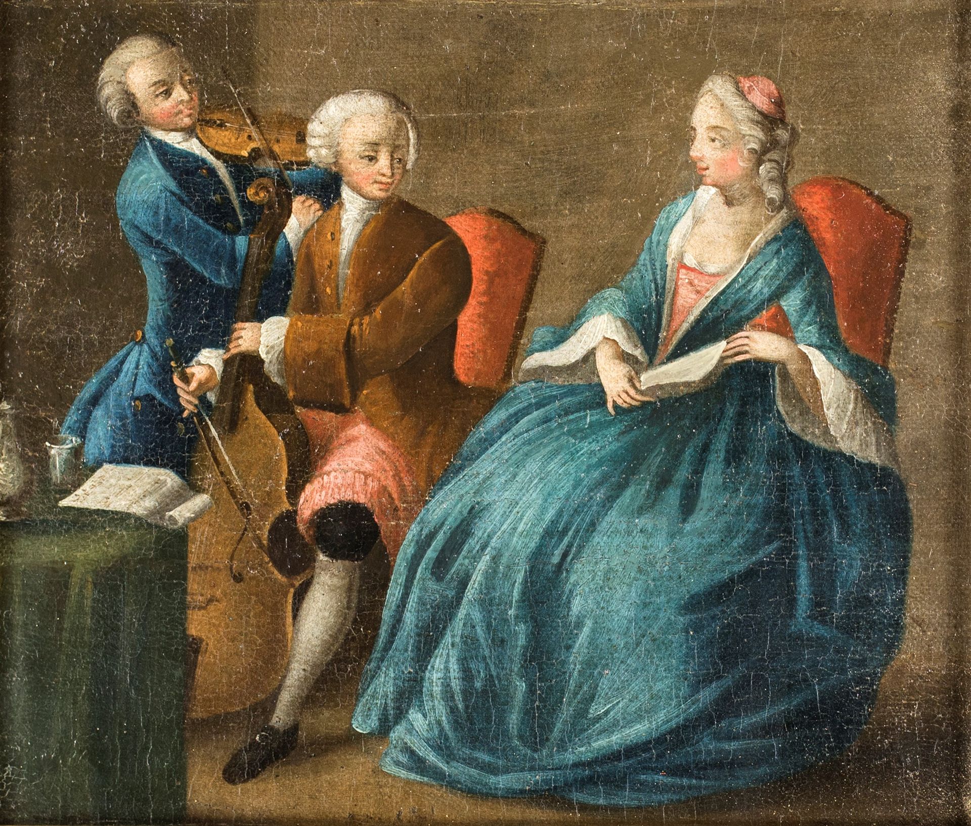 Pietro Longhi (attribuito) Music Lesson Peinture à l'huile sur toile