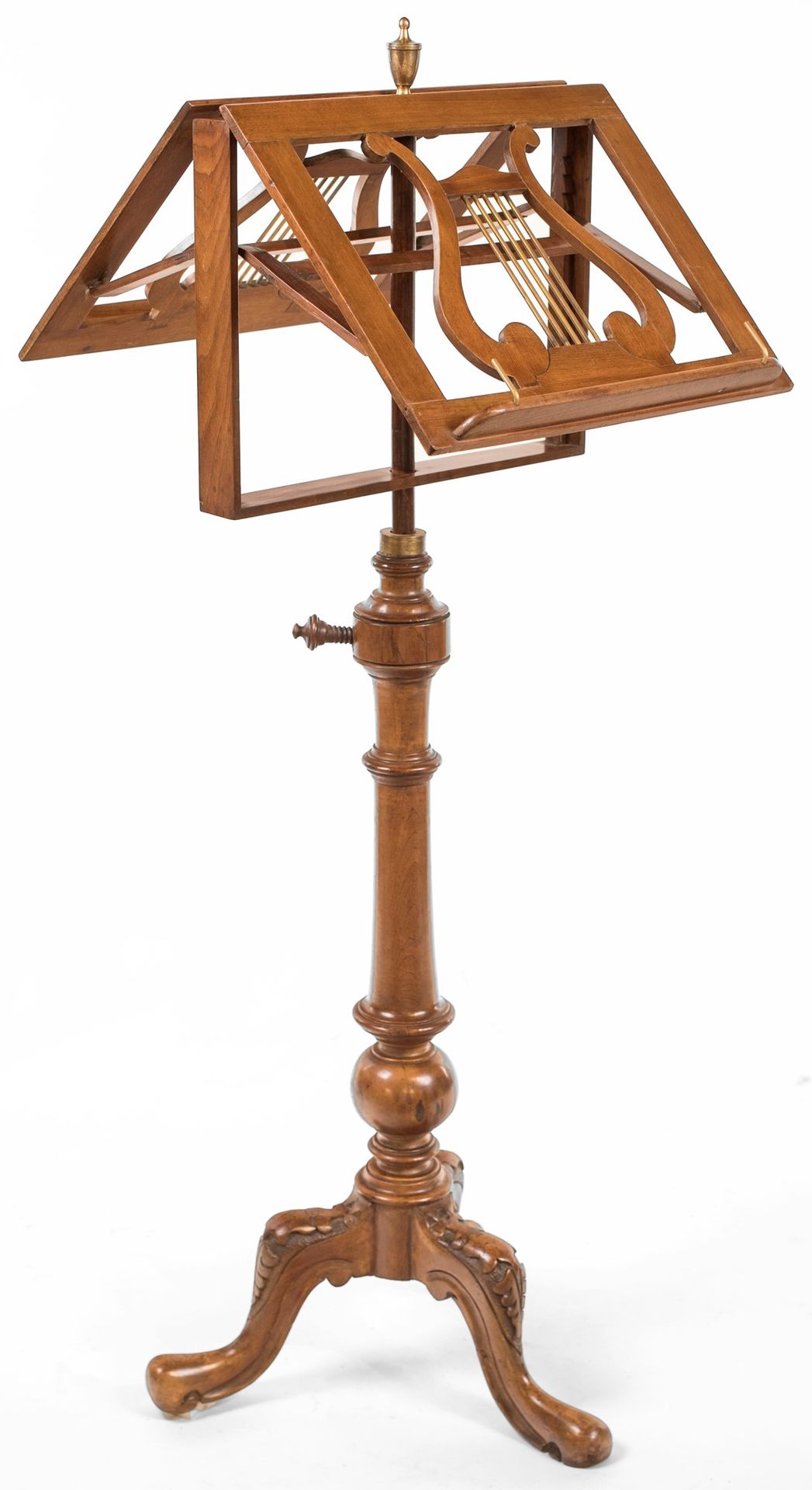 Wooden music stand, 19th century höhenverstellbar und mit doppeltem Kippaufsatz &hellip;