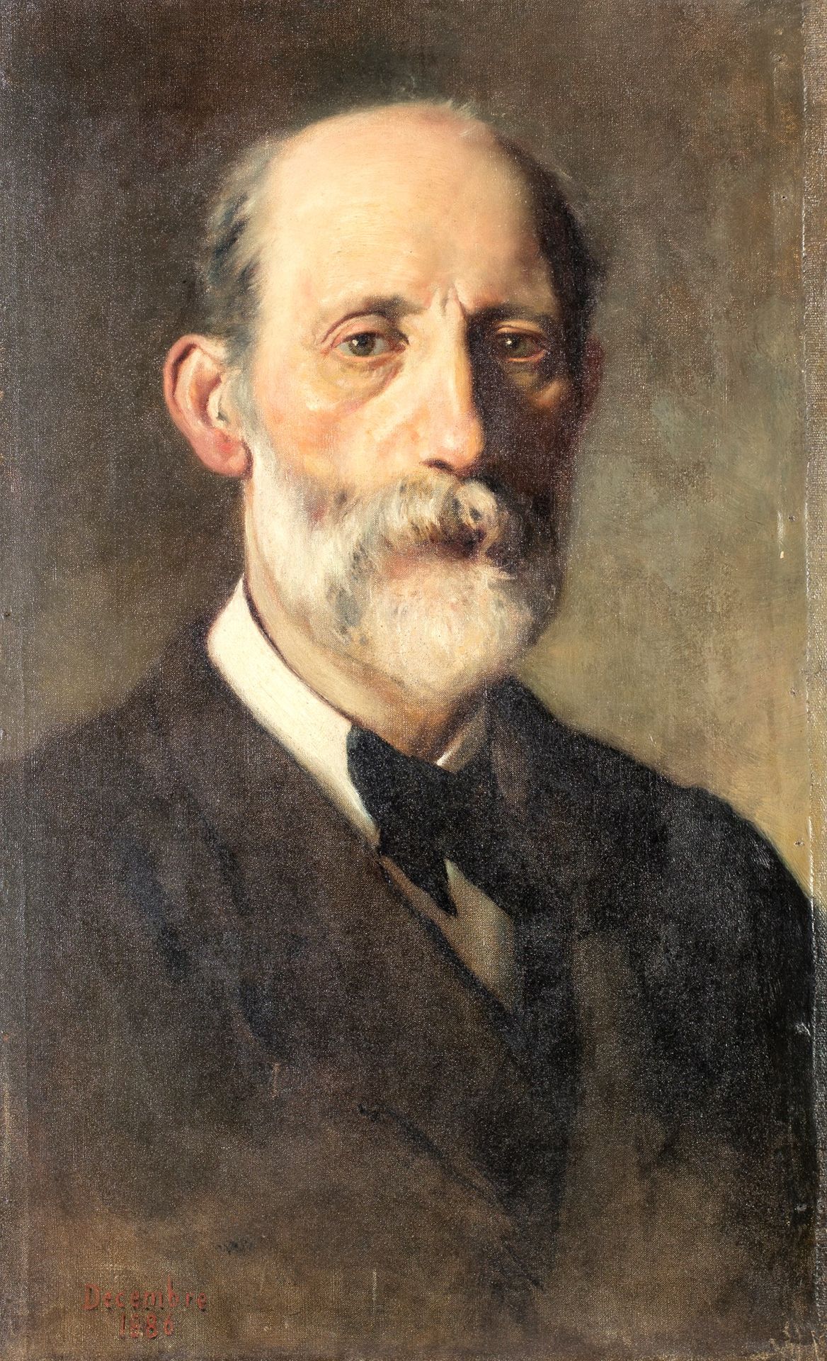 Pittore del XIX secolo Male portrait with beard 左下角刻有：1886年12月