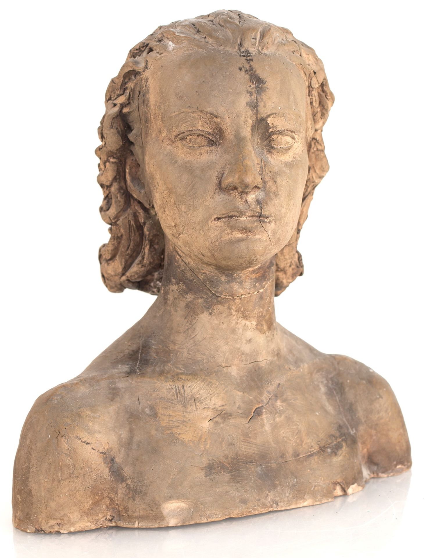 Female head in terracotta first half of the 20th century