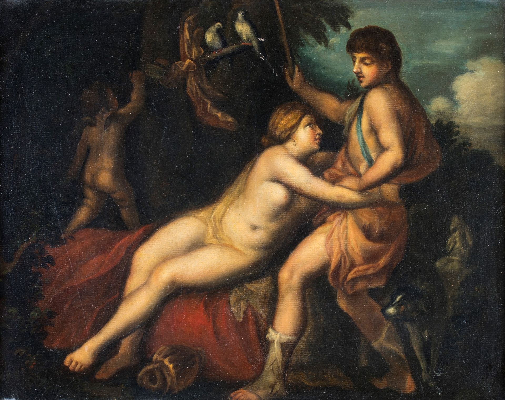 Pittore del XVIII secolo Venus and Adonis (from Alessandro Varotari known as Pad&hellip;