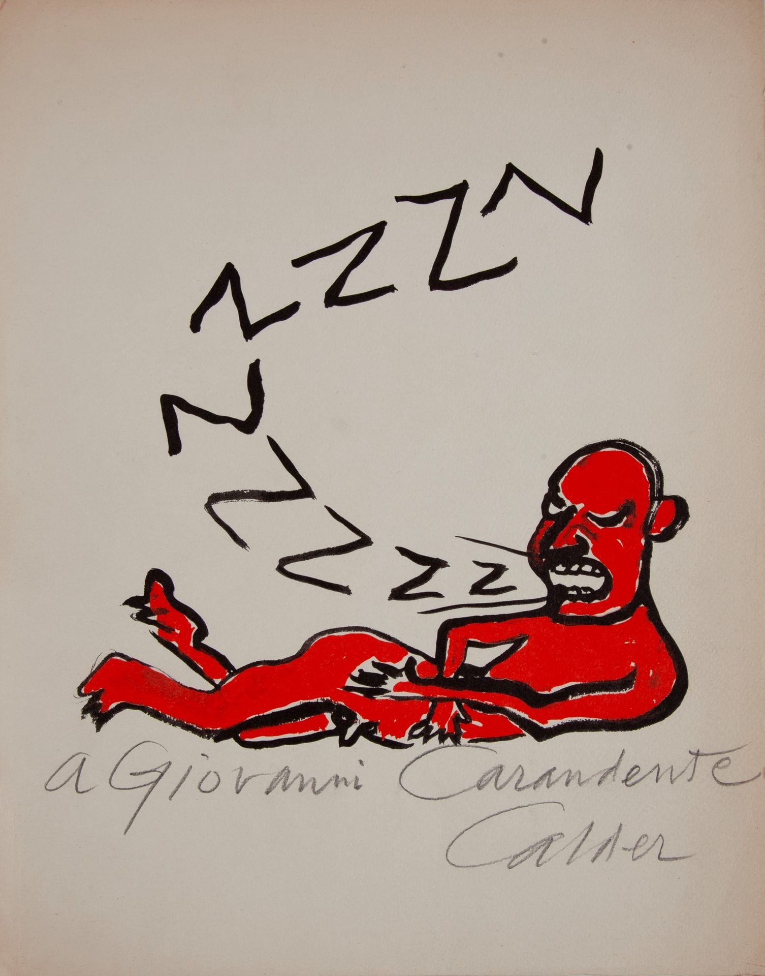 Alexander Calder (Lawnton, 1898 - New York, 1976) 正面的签名和献词 "致乔瓦尼-卡兰登特-考尔德"。无题亚历山&hellip;