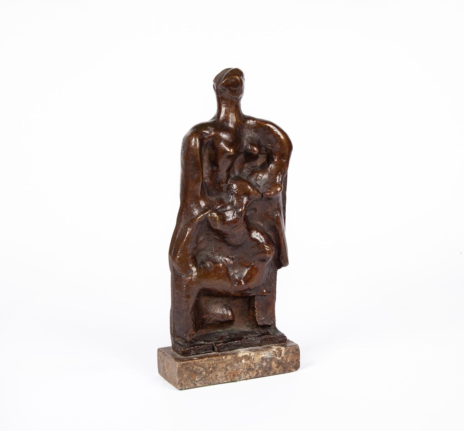 Henry Moore Standing Figure Relief 1 青铜雕塑 25.5 h x10.5x3.5 cm - 大理石底座 3 h x 12x5&hellip;
