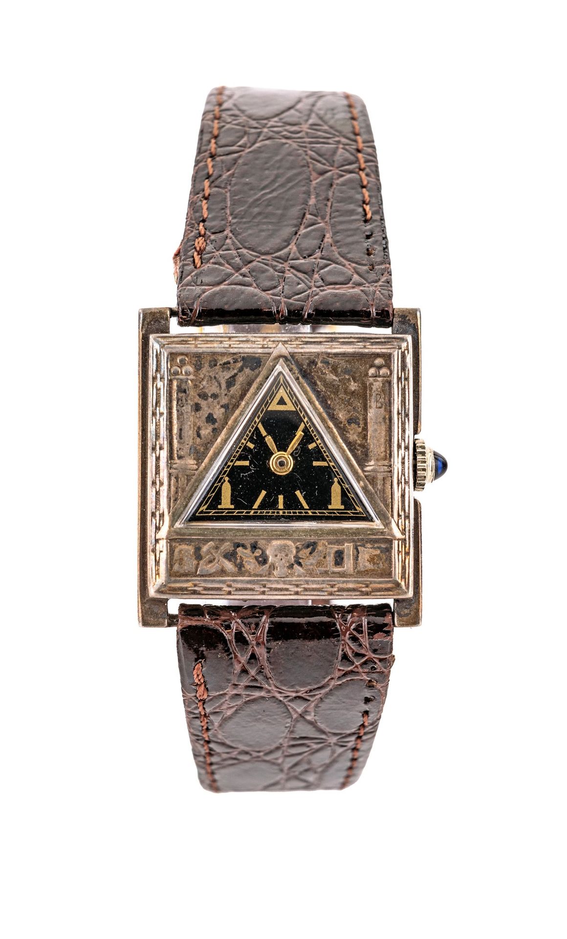 Silver Masonic wrist watch Reloj de pulsera masónico de plata Caja mm. 31 x 27 8&hellip;