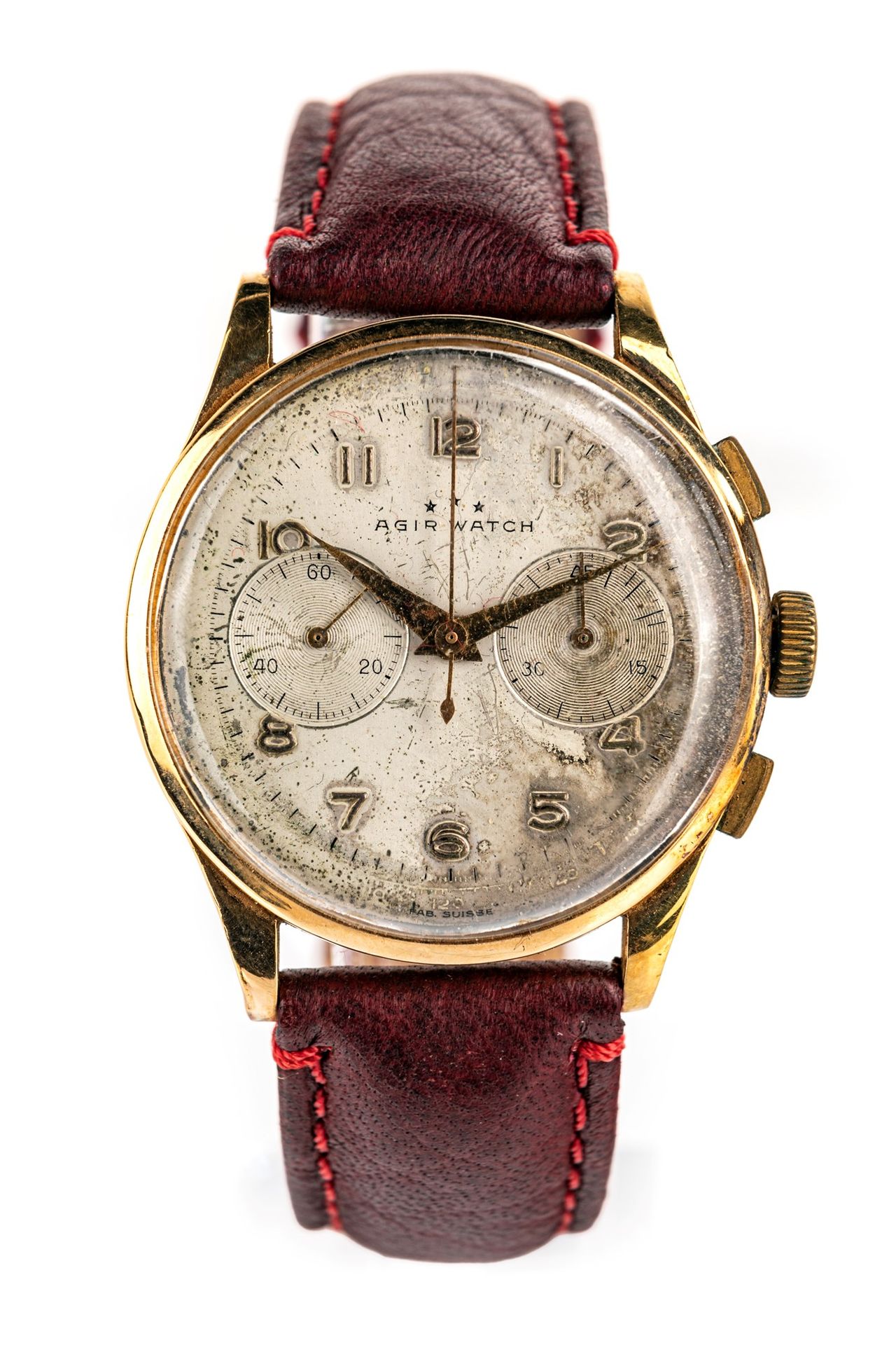 Agir Watch wrist watch Agir Watch手表，直径 36 750/000 黄金。表壳编号 900，防尘盖，挺举底座。银色表盘，Coof&hellip;