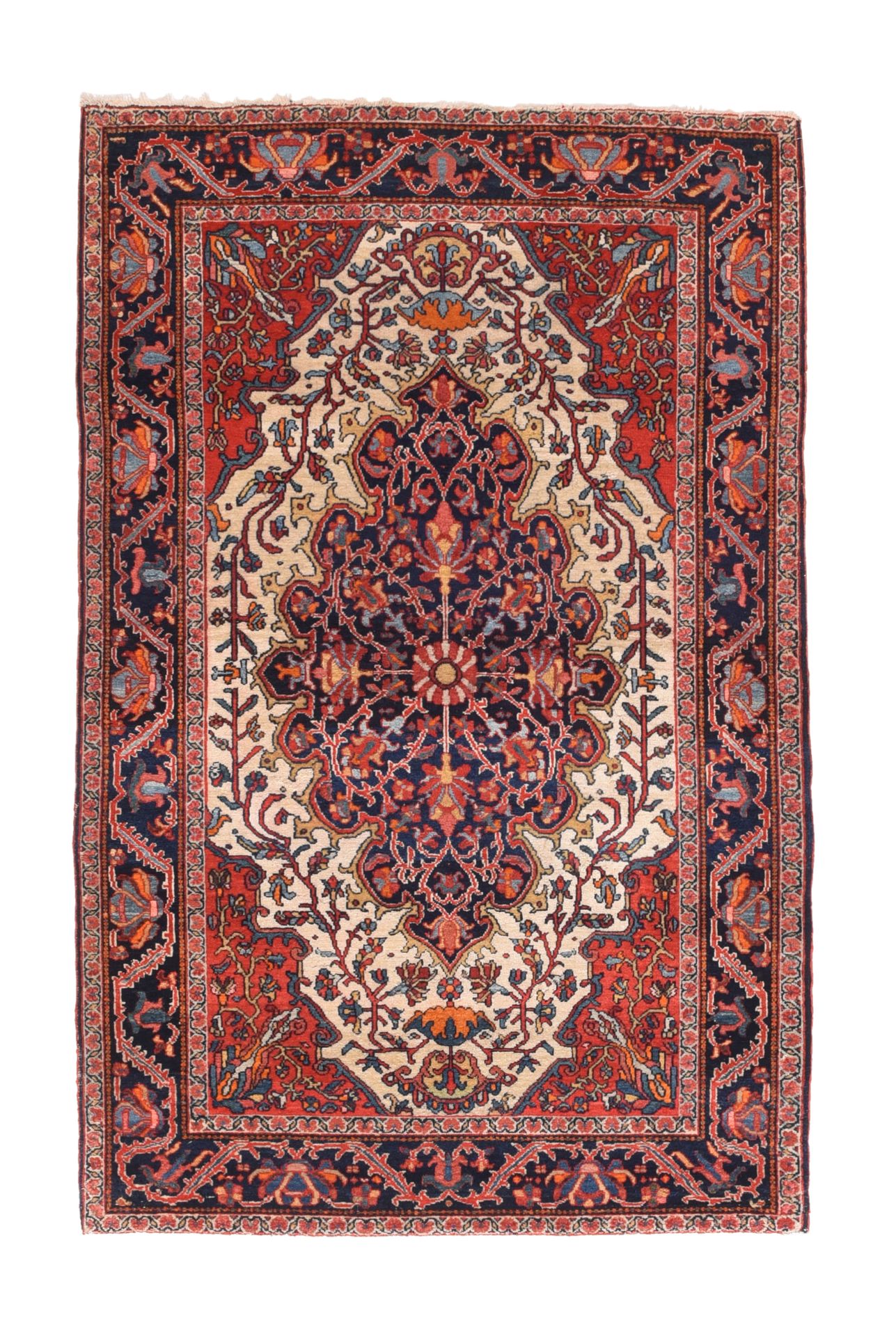 Null Farahan Sarouk地毯，3'3'' x 5'0'' 。
