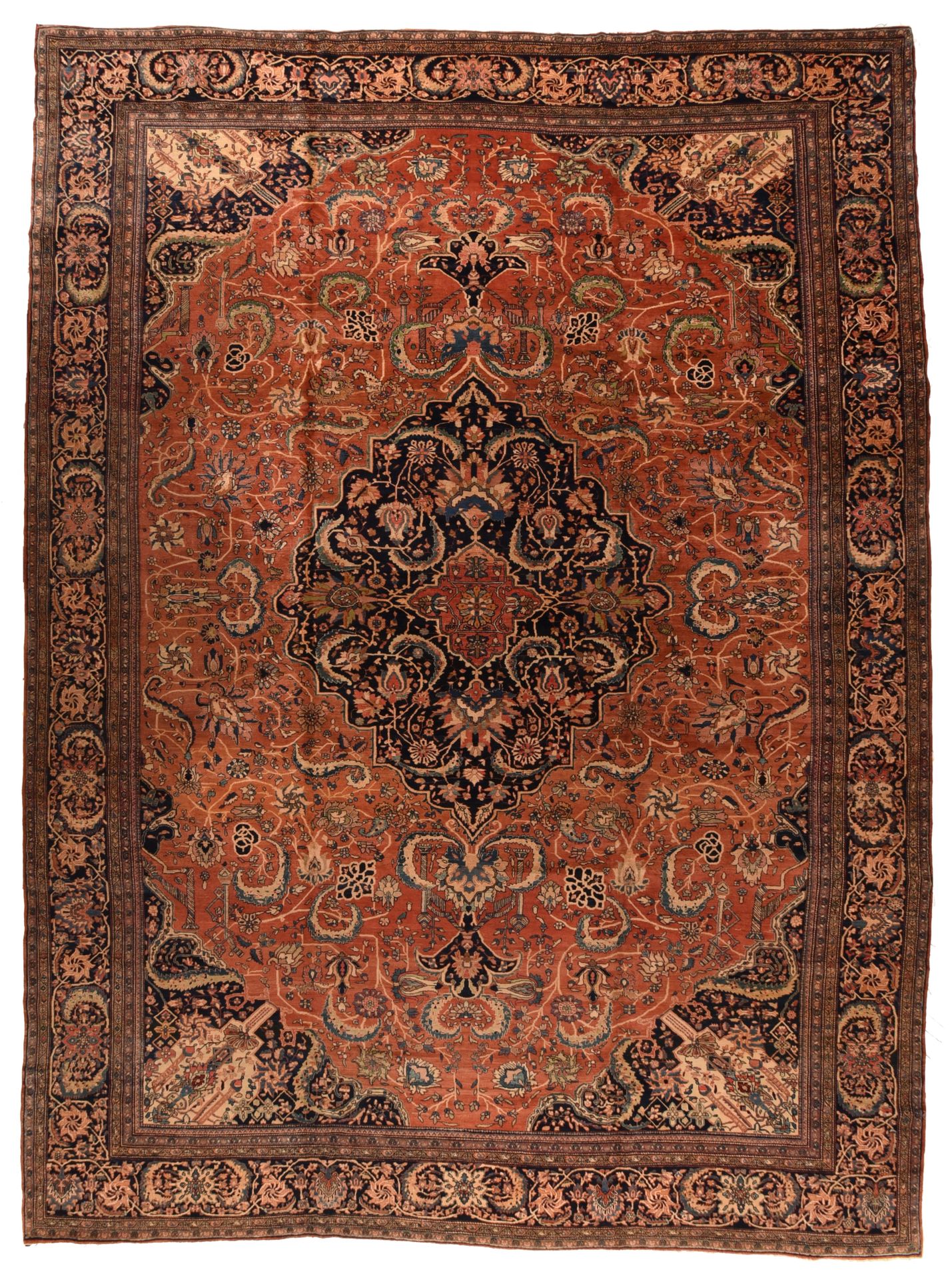 Null Farahan Sarouk地毯，12'6''x 17'。