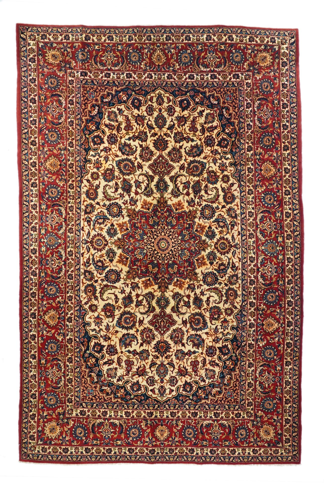 Null Isfahan-Teppich, 6'10'' x 11'