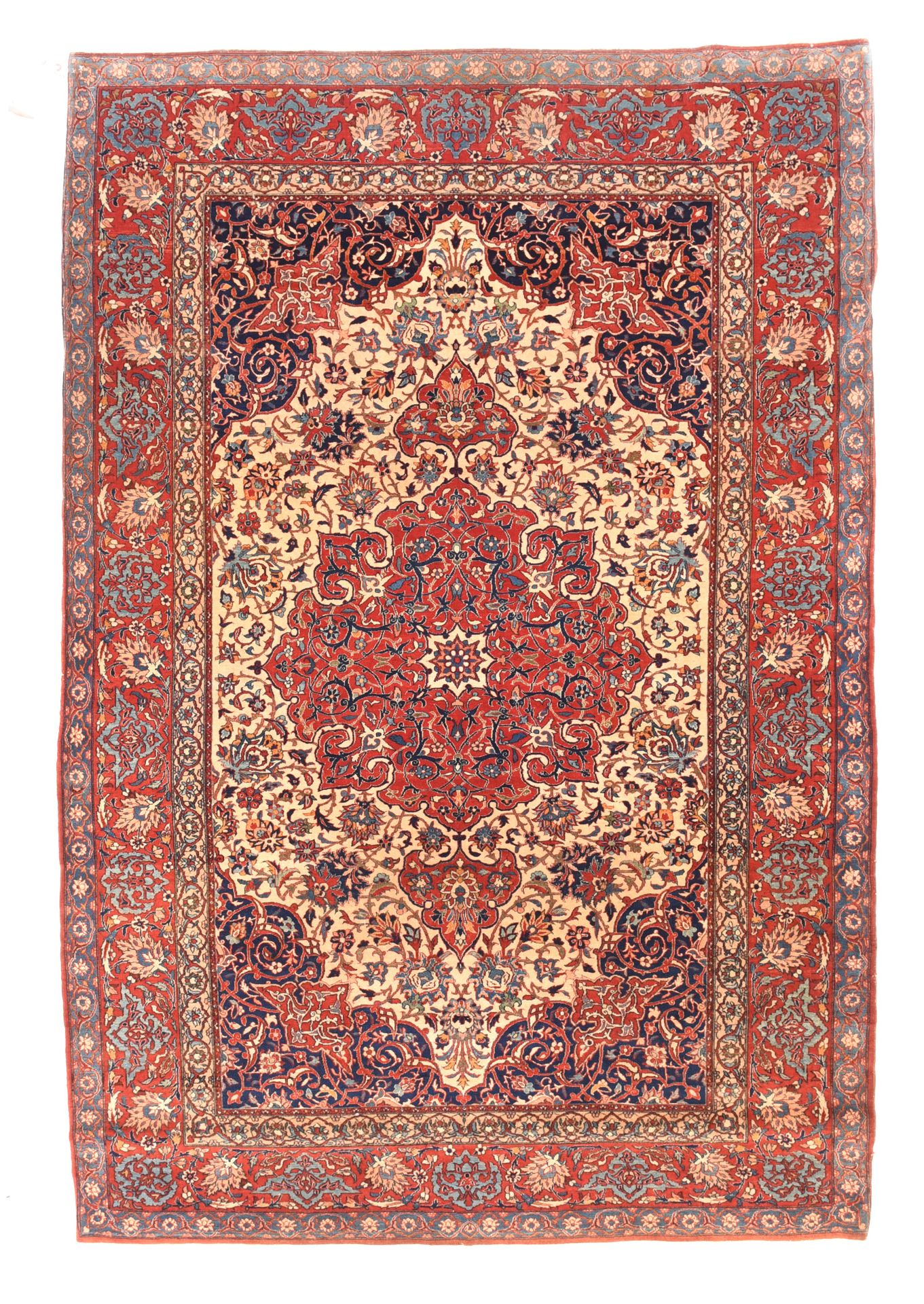 Null Isfahan-Teppich, 4'8'' x 7'2''