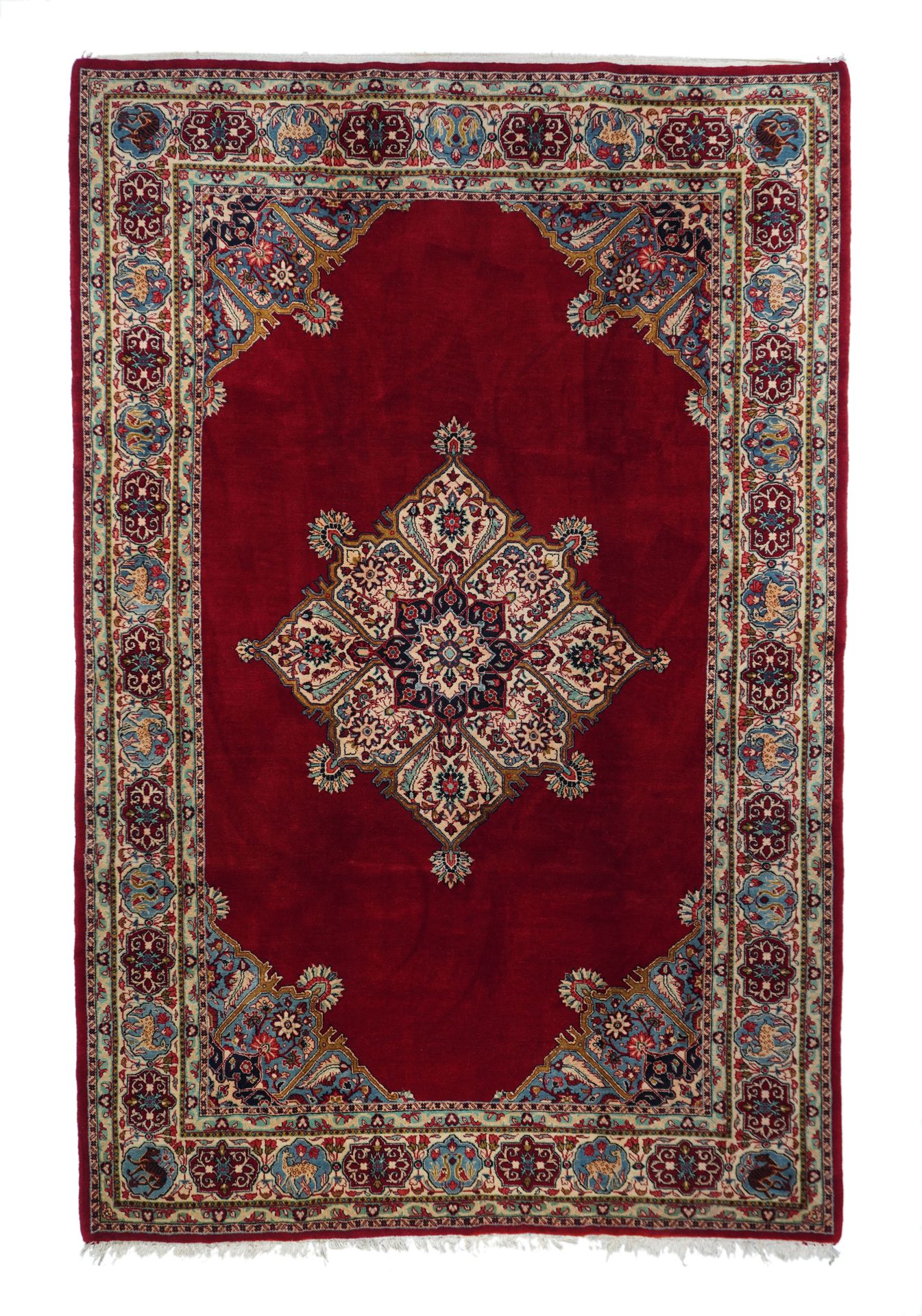 Null Sarouk地毯，7'0'' x 10'9'' 。