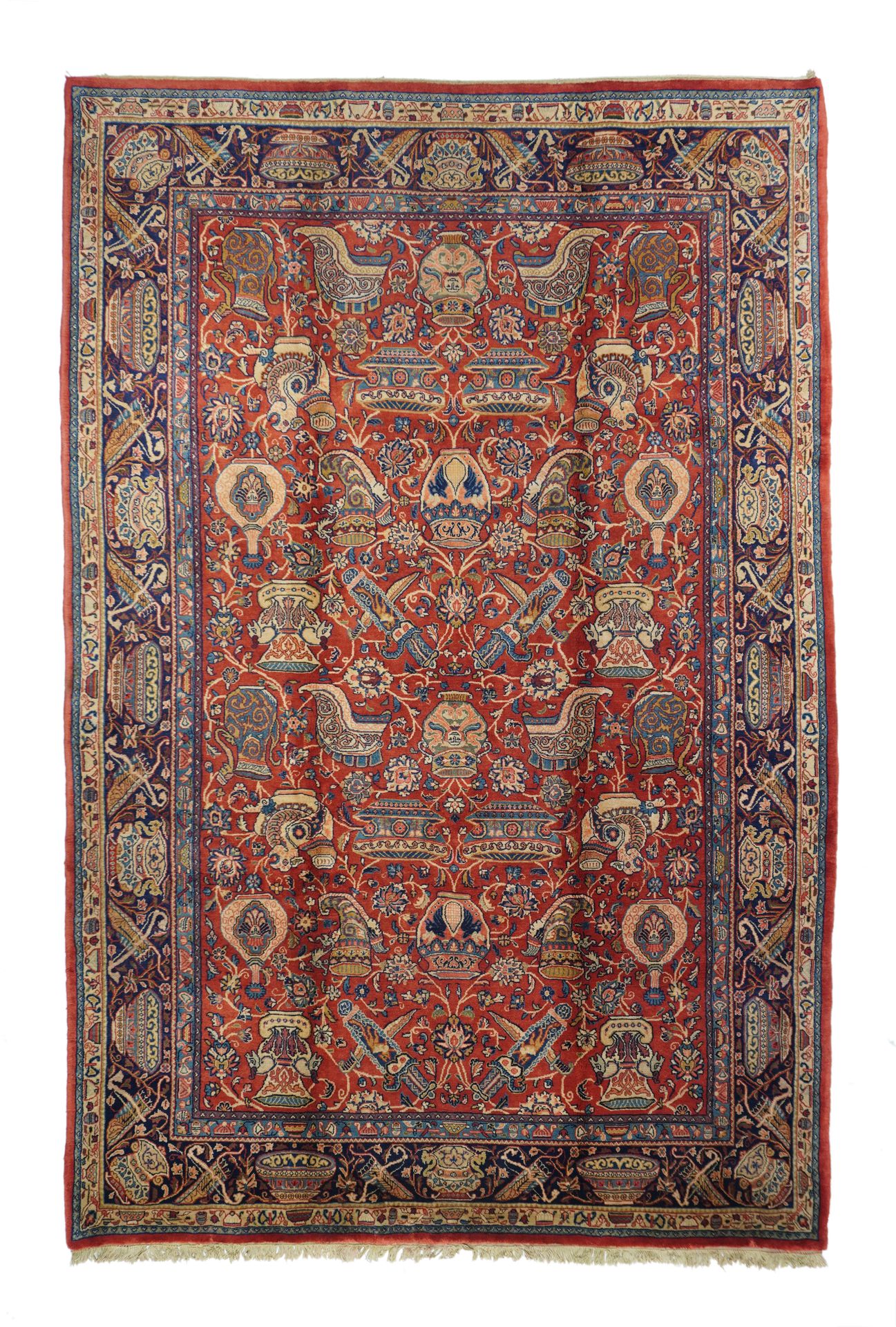 Null Sarouk地毯，6'11'' x 10'11'' 。