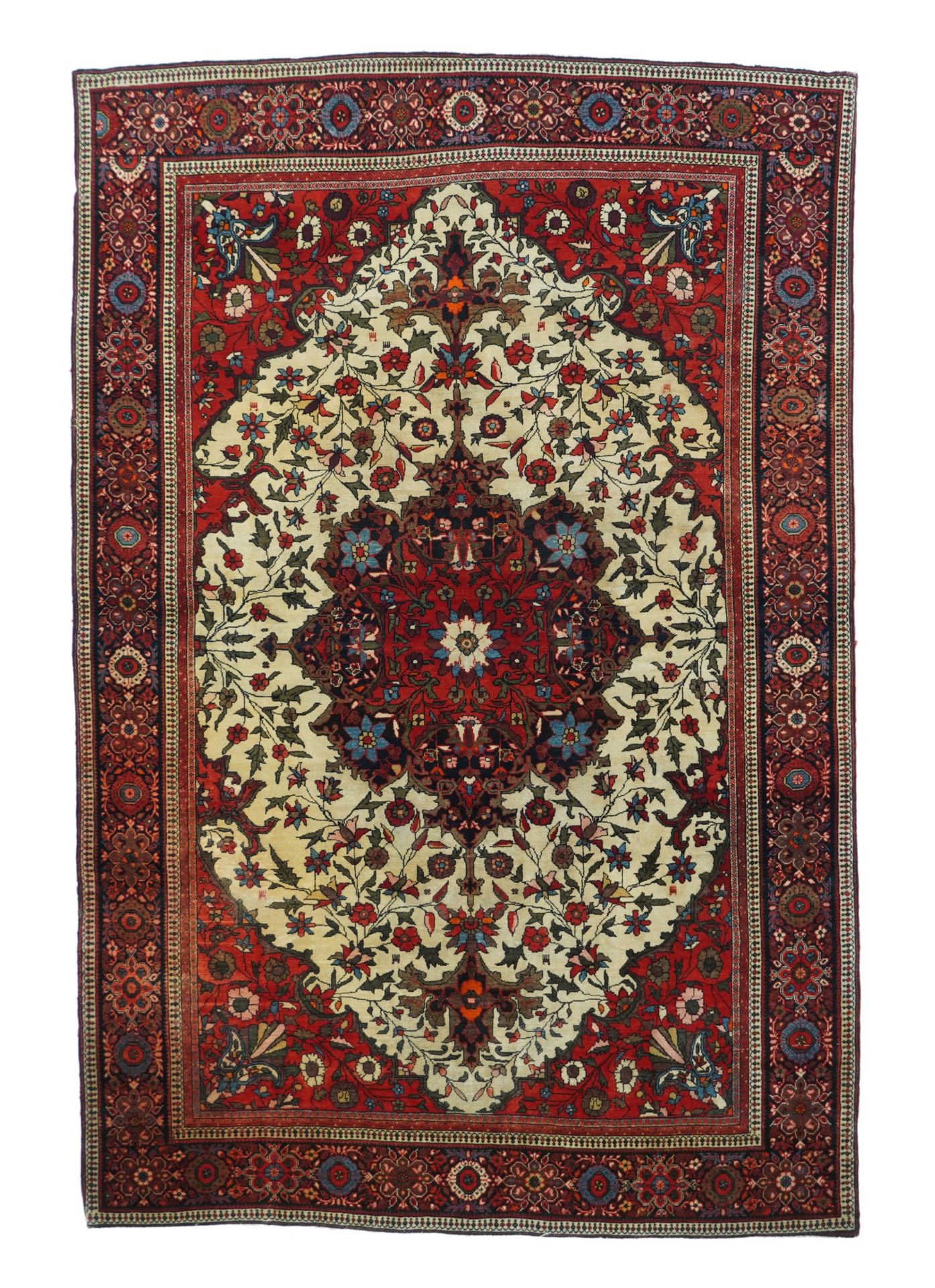 Null Sarouk地毯，4'3'' x 6'4'' 。