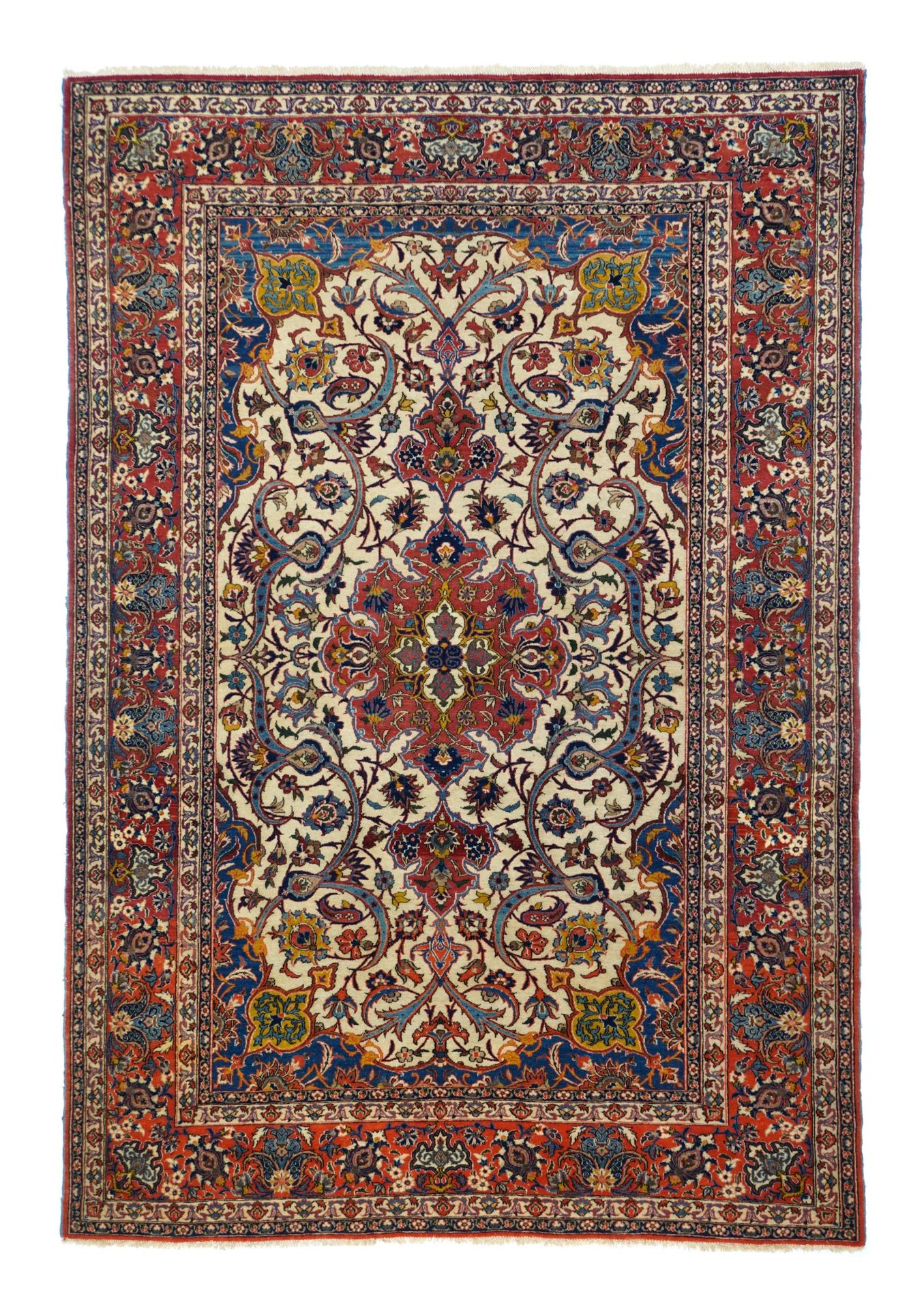 Null Extremely Fine Persian Isfahan Rug.