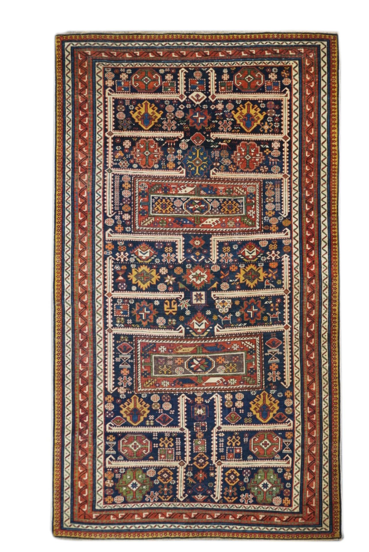 Null 古董希尔凡地毯，4'9" x 8'5" ( 1.45 x 2.57 M )