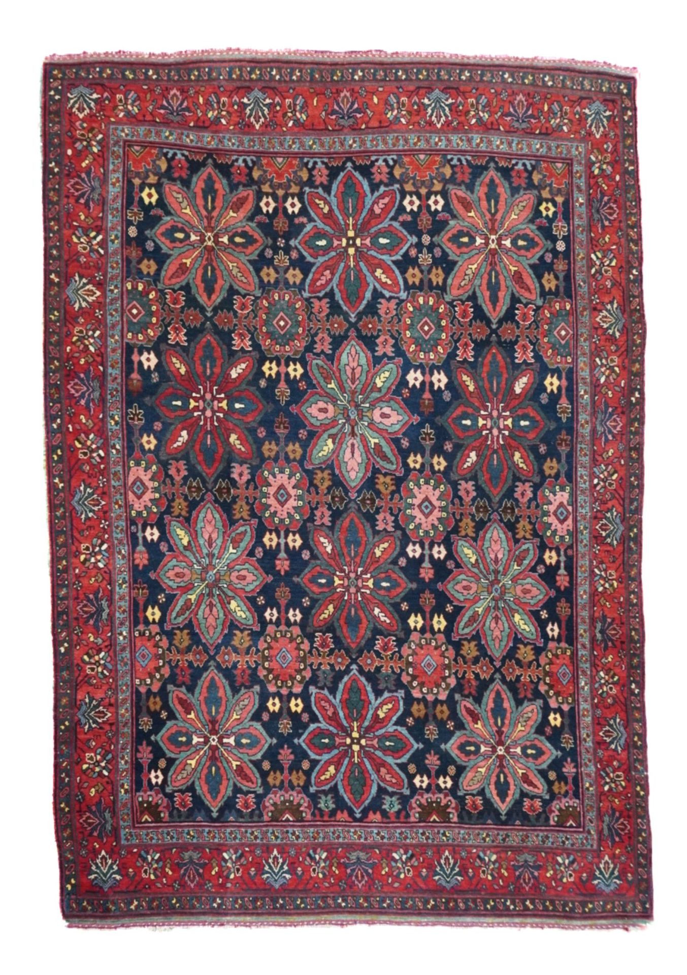 Null 古董Bidjar地毯，4'7" x 6'8" ( 1.40 x 2.03 M )