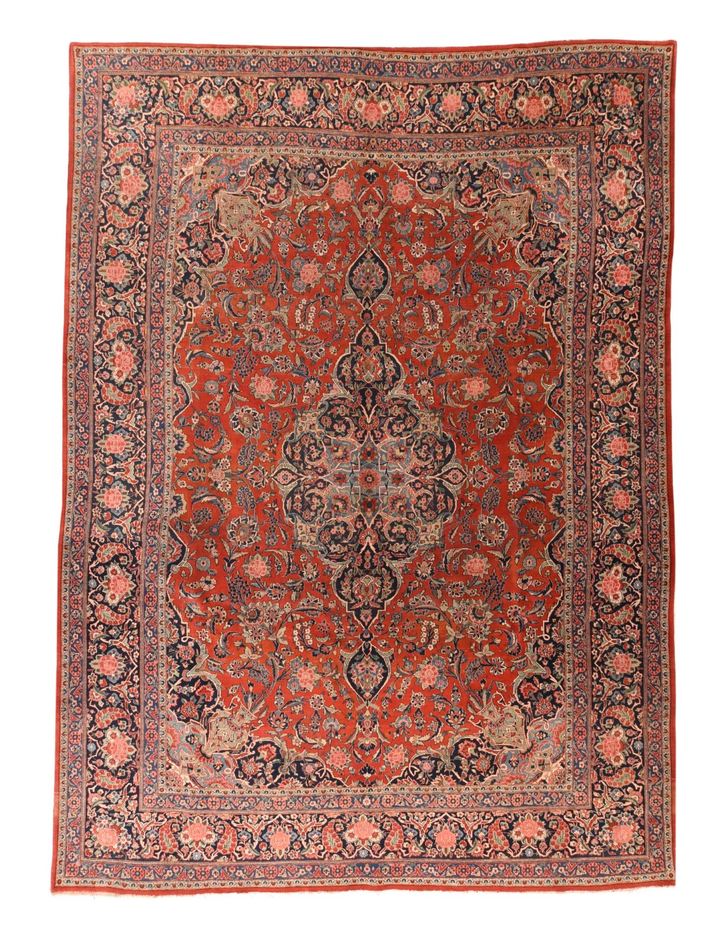 Null 复古卡尚地毯，8'10'' x 12'2'' ( 2.69 x 3.71 M )