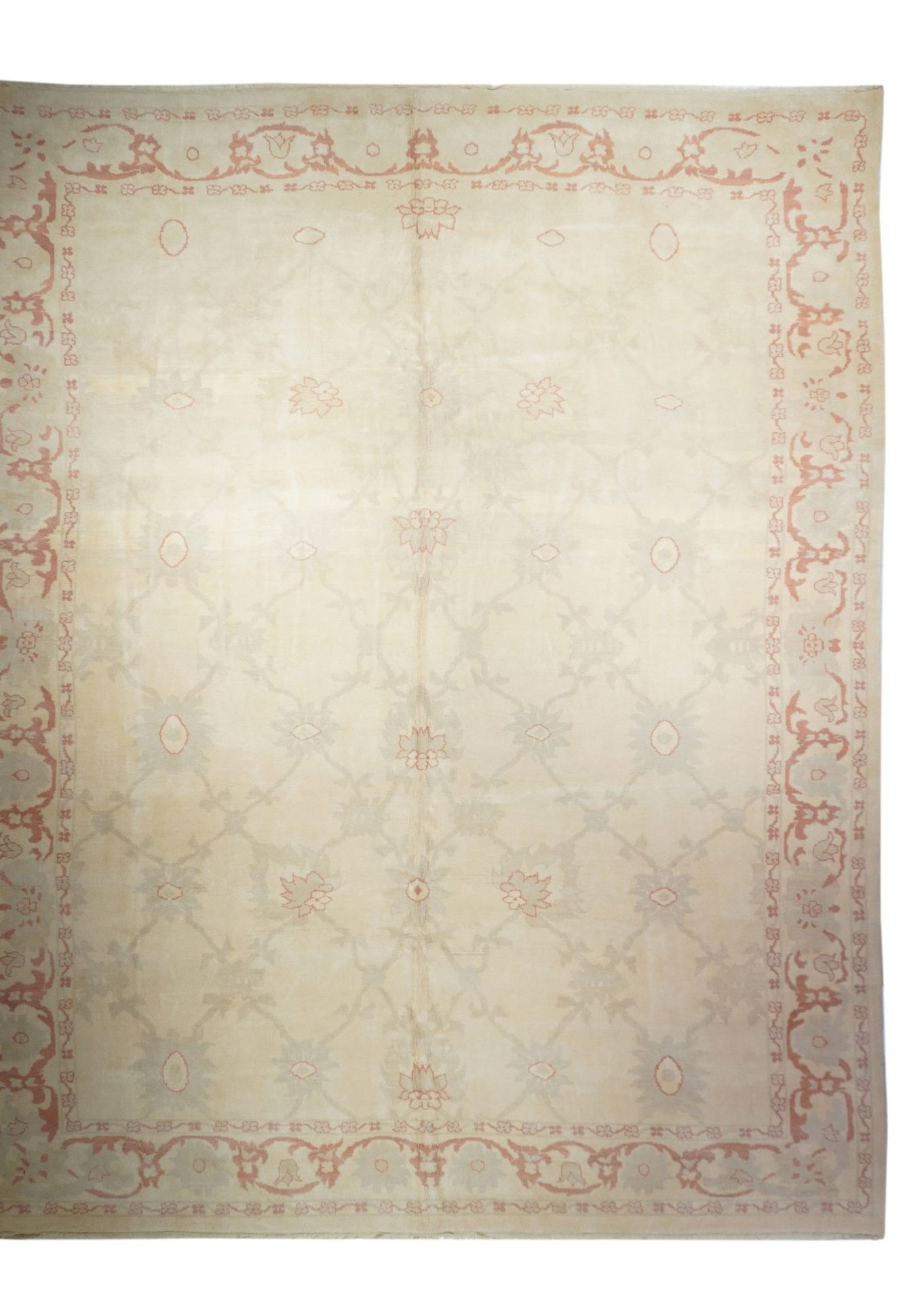 Null Vieux tapis turc Oushak, 12'0" x 15'0" ( 3.66 x 4.57 M )