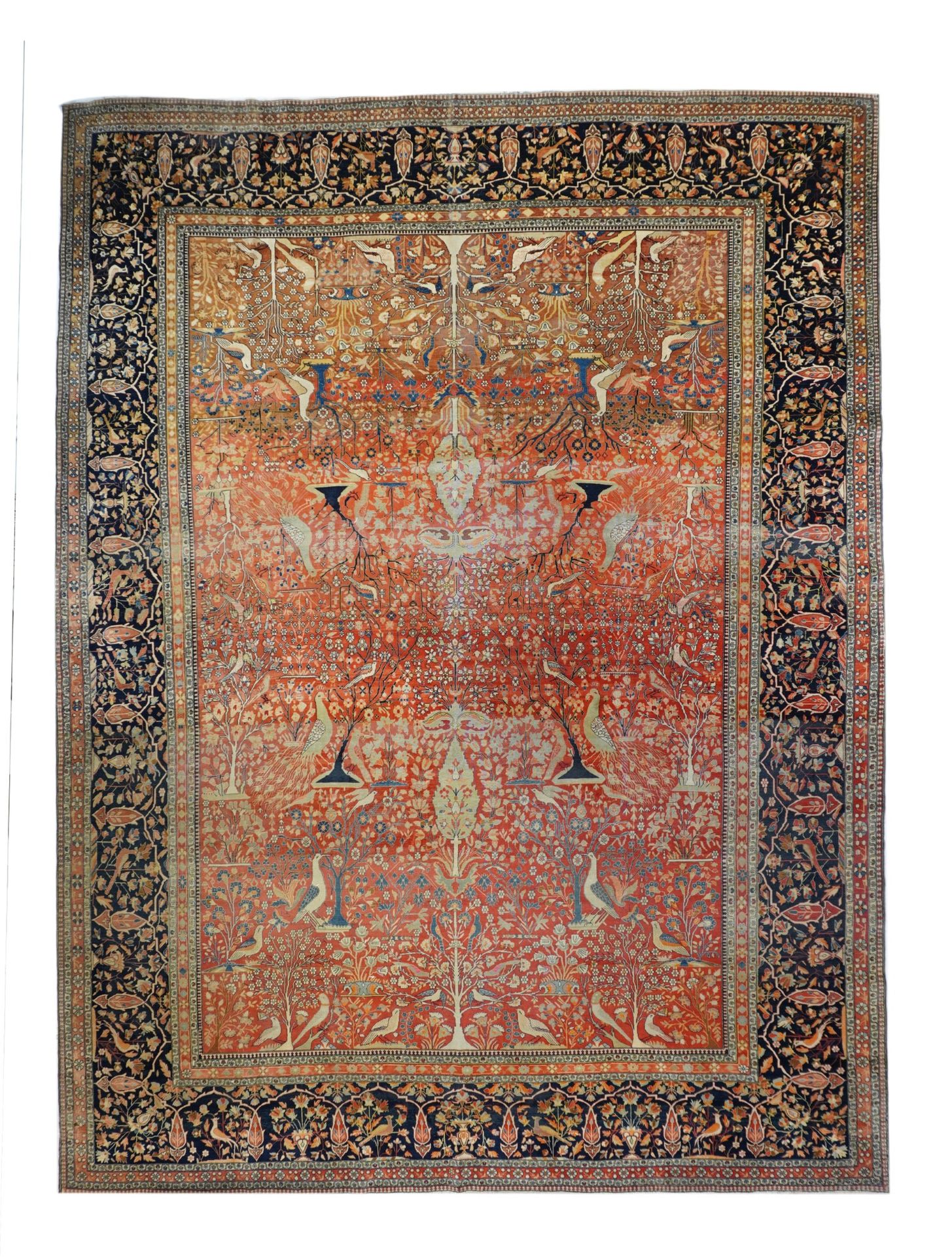 Tappeto antico Mohtasham Kashan, 10' x 13'5" (3,05 x 4,09 M)