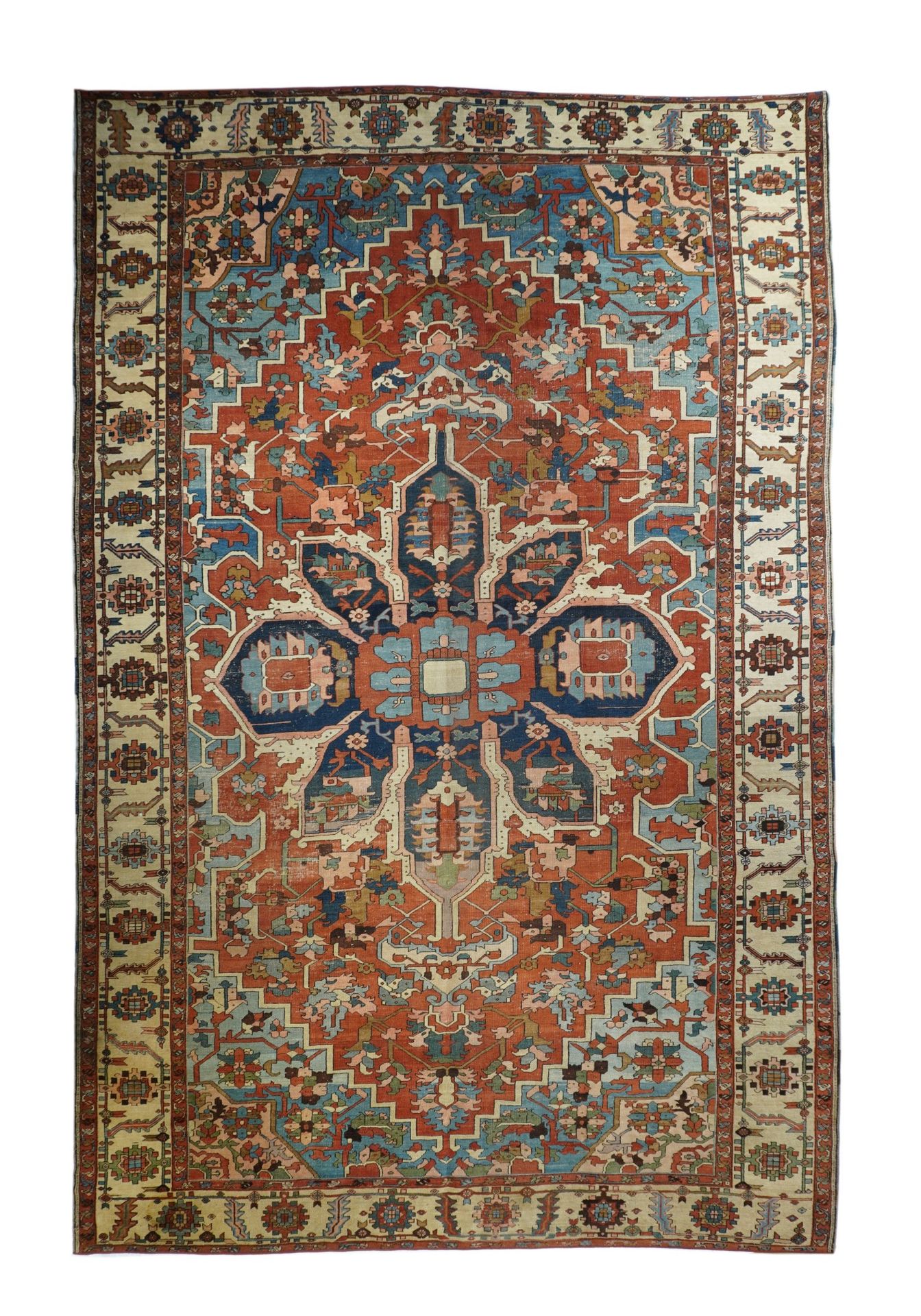 Null 古董塞拉皮地毯，9'11" x 15'3" ( 3.02 x 4.65 M )
