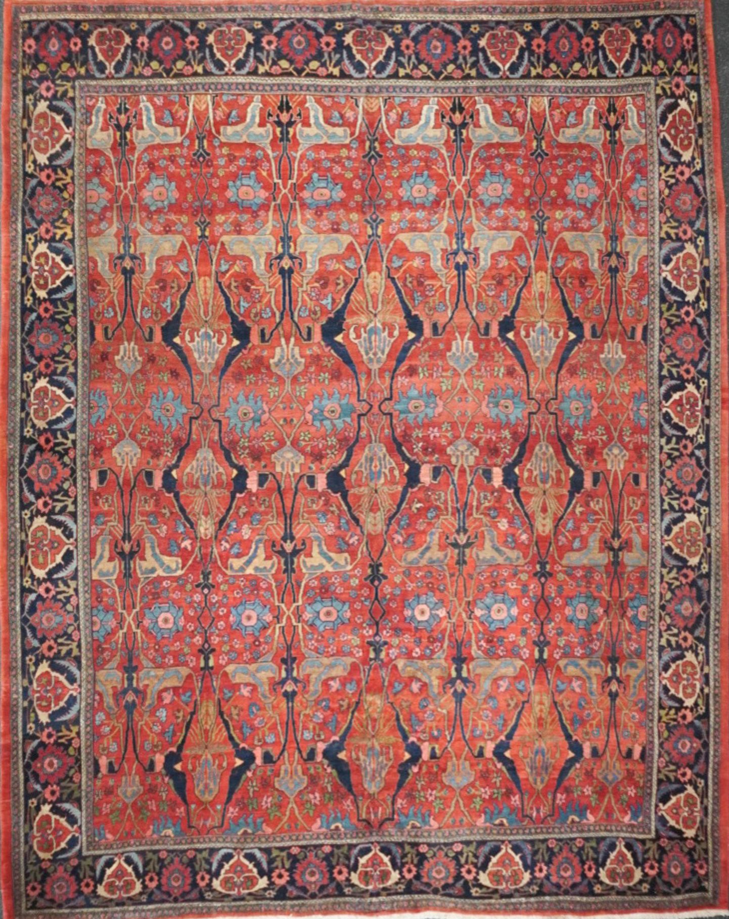 Null 古董Bidjar地毯，10'0" x 12'8" ( 3.05 x 3.86 M )