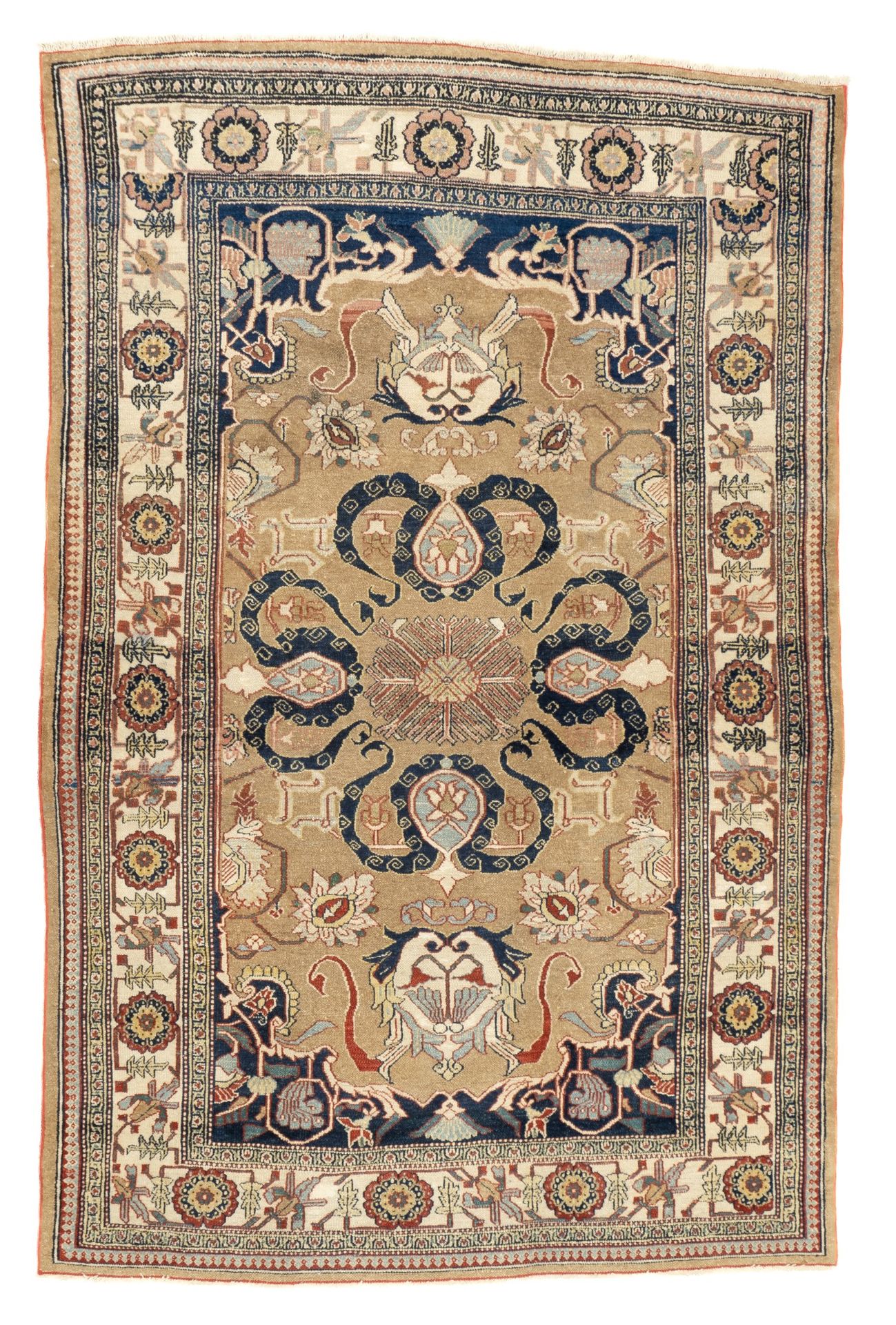 Null Antiker Bibikabad Teppich, 4'2" x 6'5" ( 1.27 x 1.96 M )