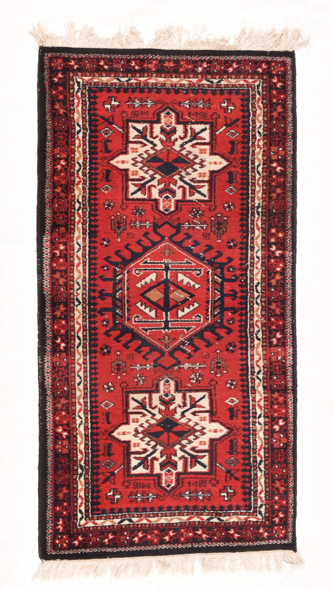 Null Indischer Wollteppich, 2'11" x 5'9" ( 0.89 x 1.75 M )