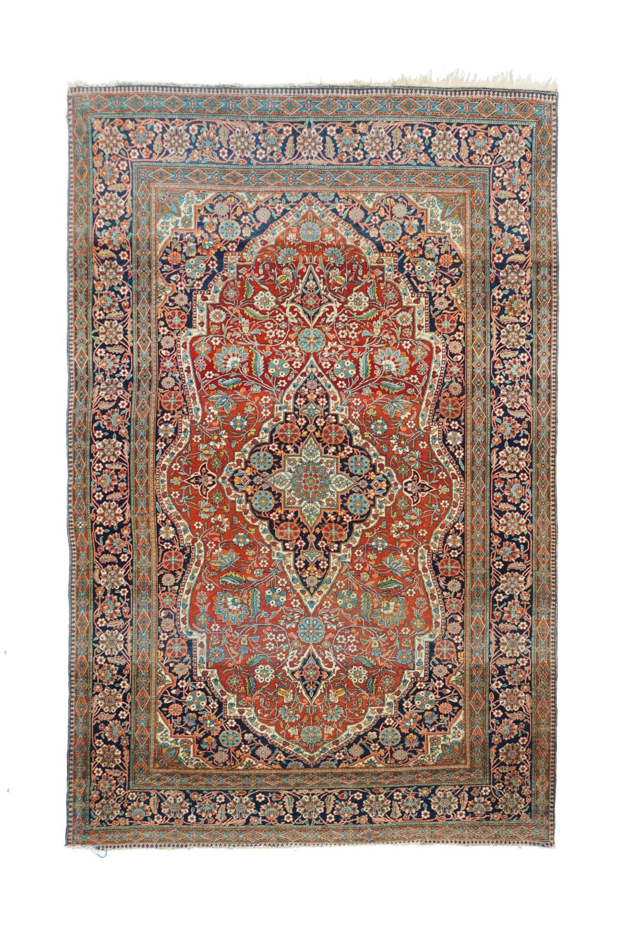 Null 古董Mohtasham Kashan地毯，4'4" x 6'7" ( 1.32 x 2.01 M )