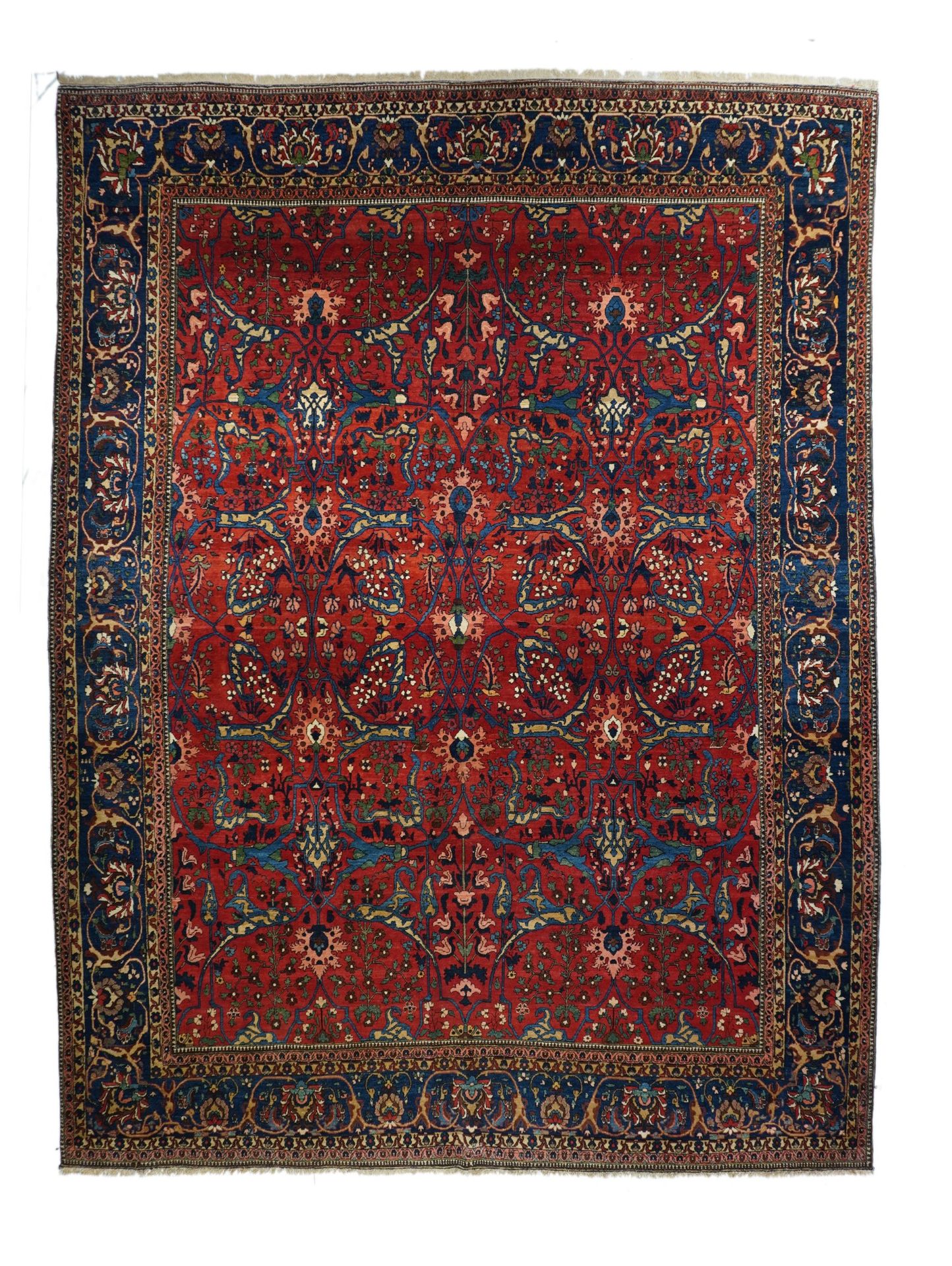 Null 古董Bakhtiari地毯，10'6" x 14'5" ( 3.20 x 4.39 M )