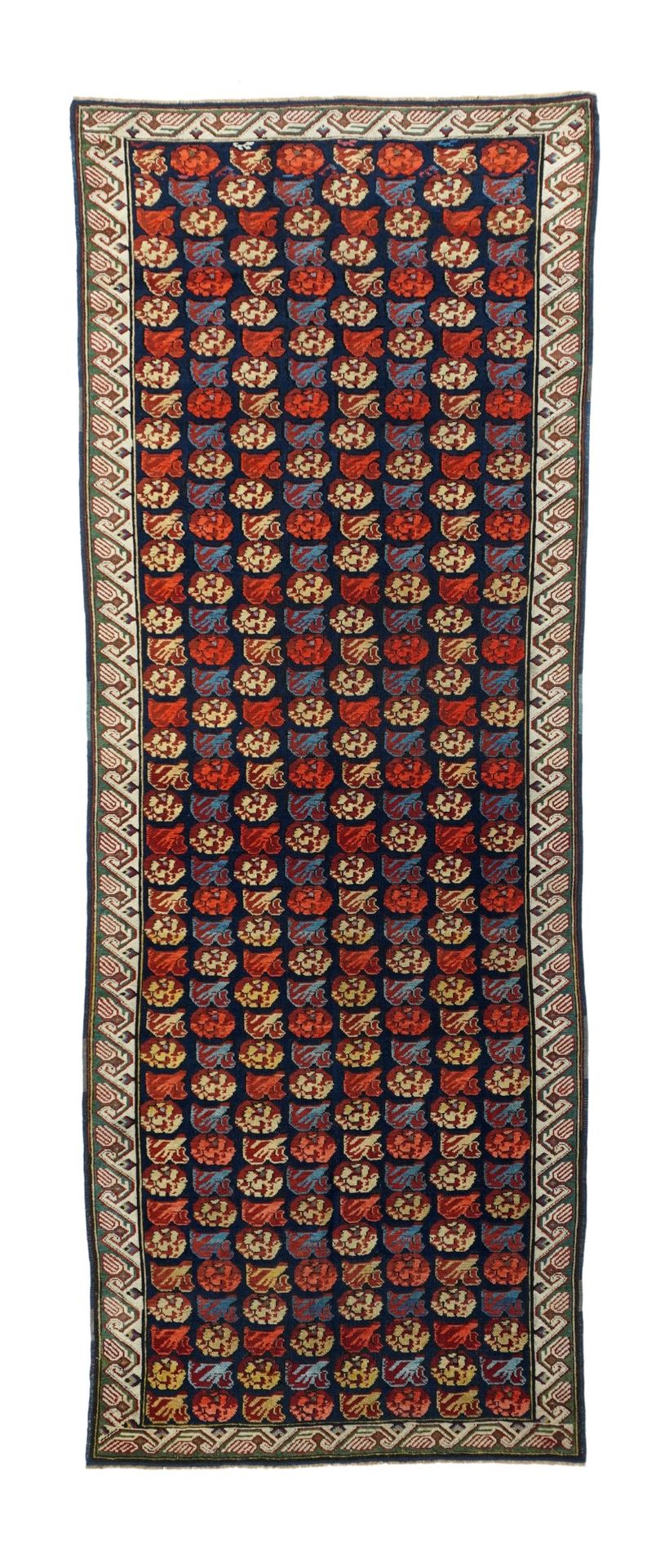 Null 古董Zeyhour长地毯，3'7" x 9'11" ( 1.09 x 3.02 M )