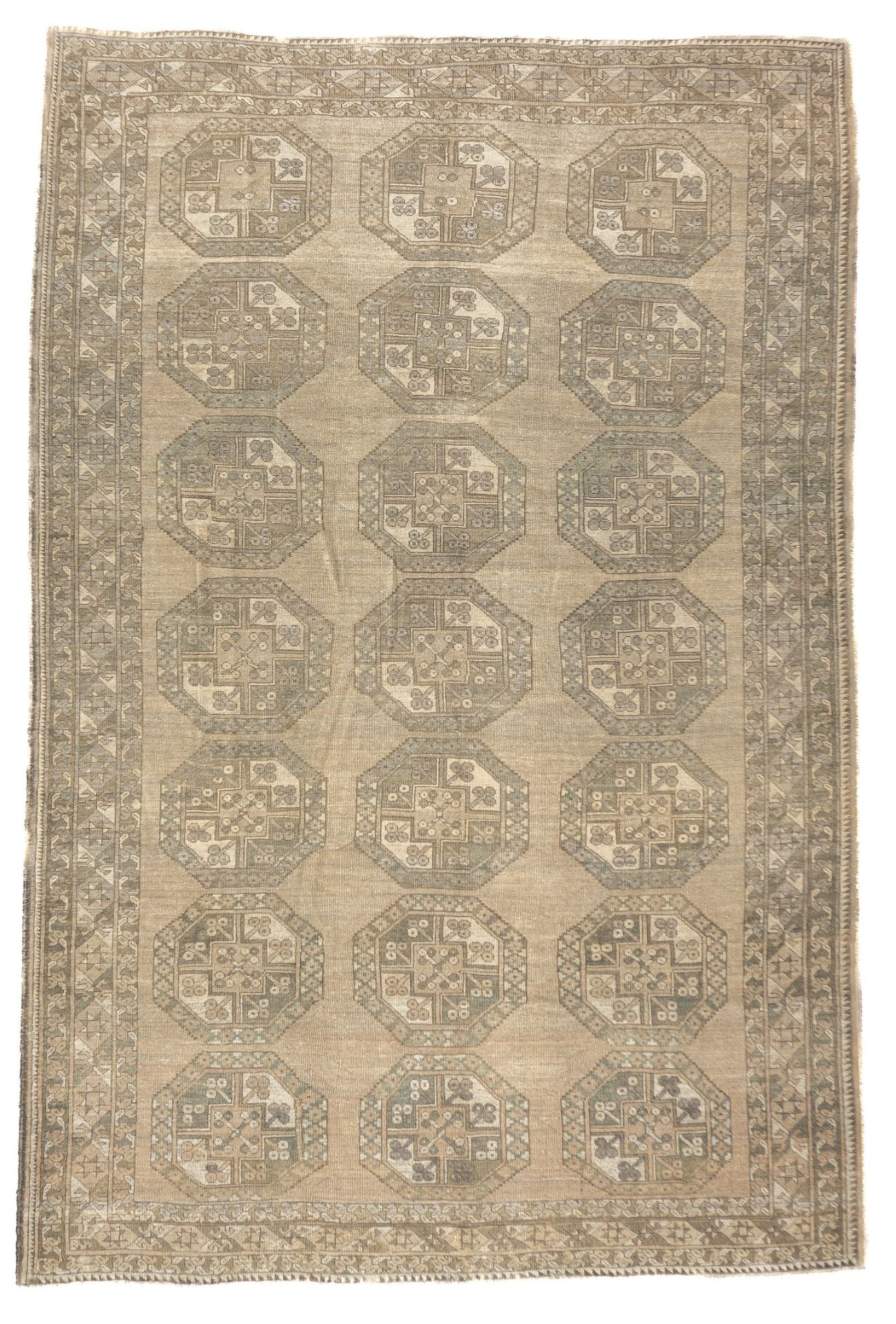 Null Alfombra de malla antigua, 7'1" x 10'8" ( 2.16 x 3.25 M )