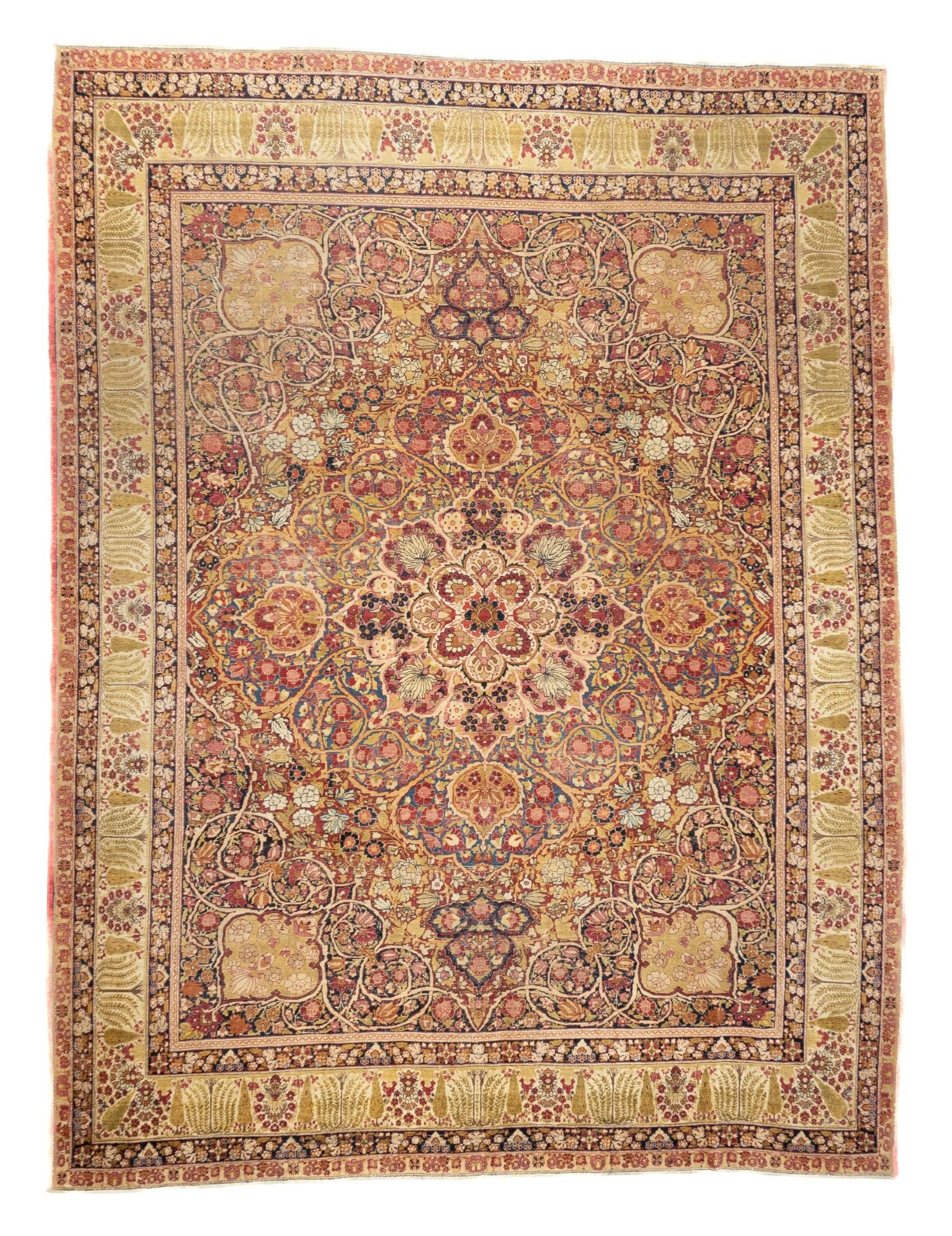 Null 古董拉瓦克尔曼地毯，8'9" x 11'9" ( 2.67 x 3.58 M )