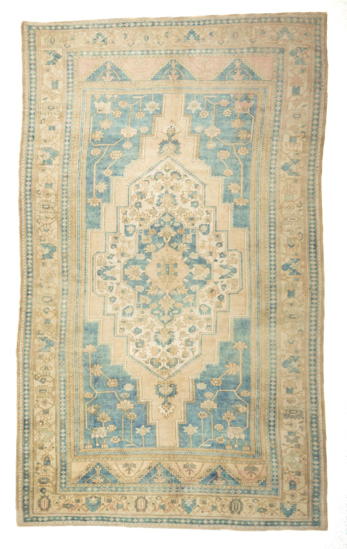 Null Turkish Oushak Rug, 7'7" x 11'7" ( 2.31 x 3.53 M )