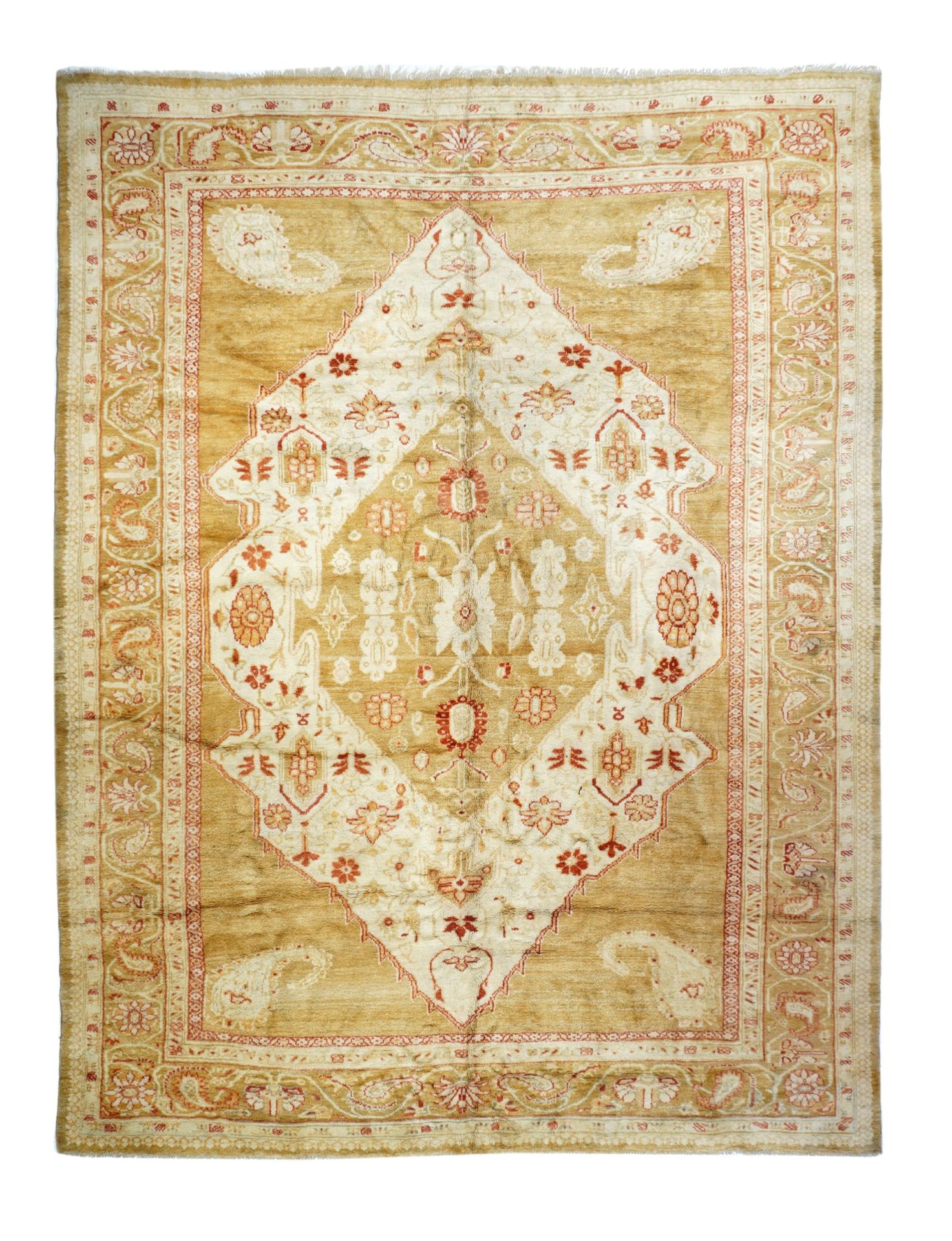 Null 古董土耳其乌沙克地毯，9'11'' x 13'5'' ( 3.02 x 4.09 M )
