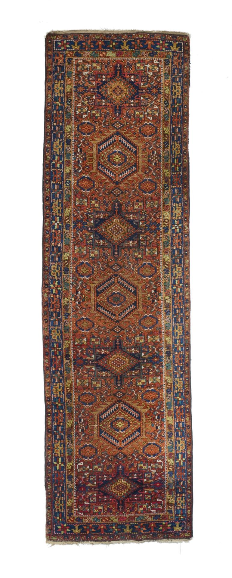 Null 复古的Karajeh长地毯，3'4" x 11'4" ( 1.02 x 3.45 M )
