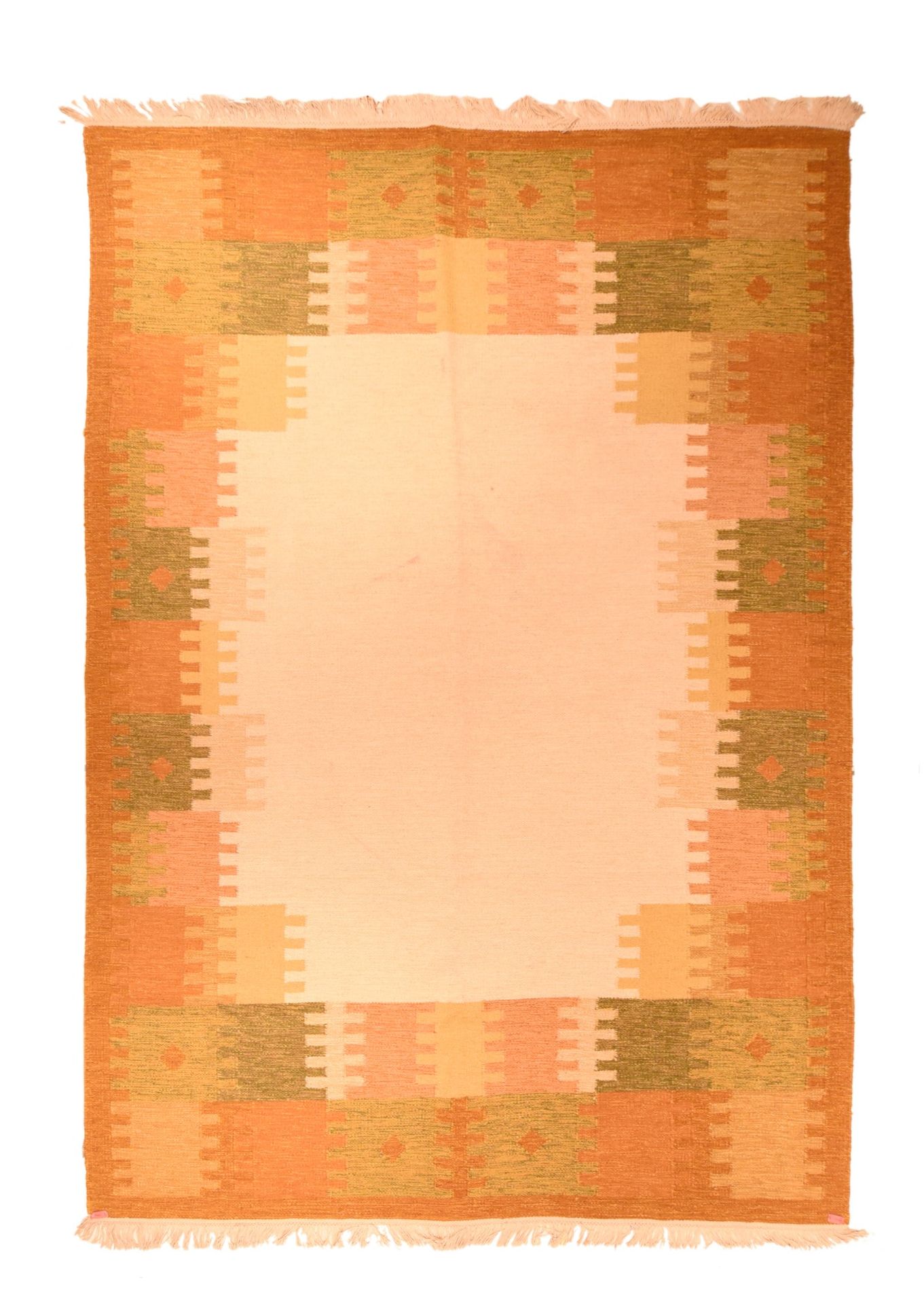 Null Tappeto Kilim svedese vintage, 6'6" x 9'7" (1,98 x 2,92 M)