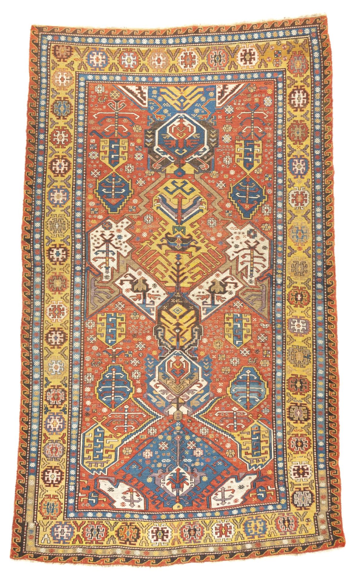 Null 古董龙苏玛克地毯，6'2" x 10'4" ( 1.88 x 3.15 M )