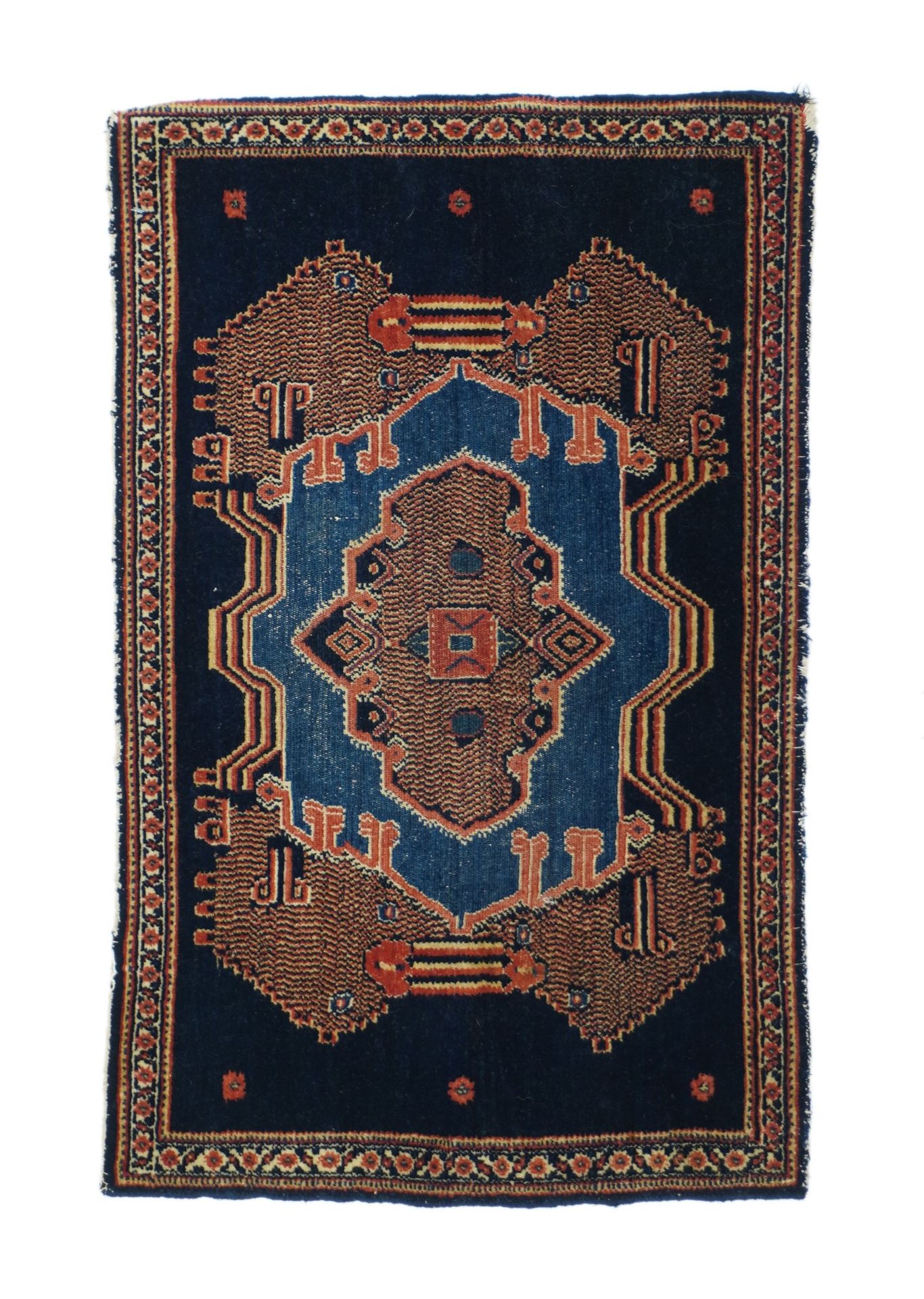 Null 古董Senneh地毯，1'9" x 2'10" ( 0.53 x 0.86 M )