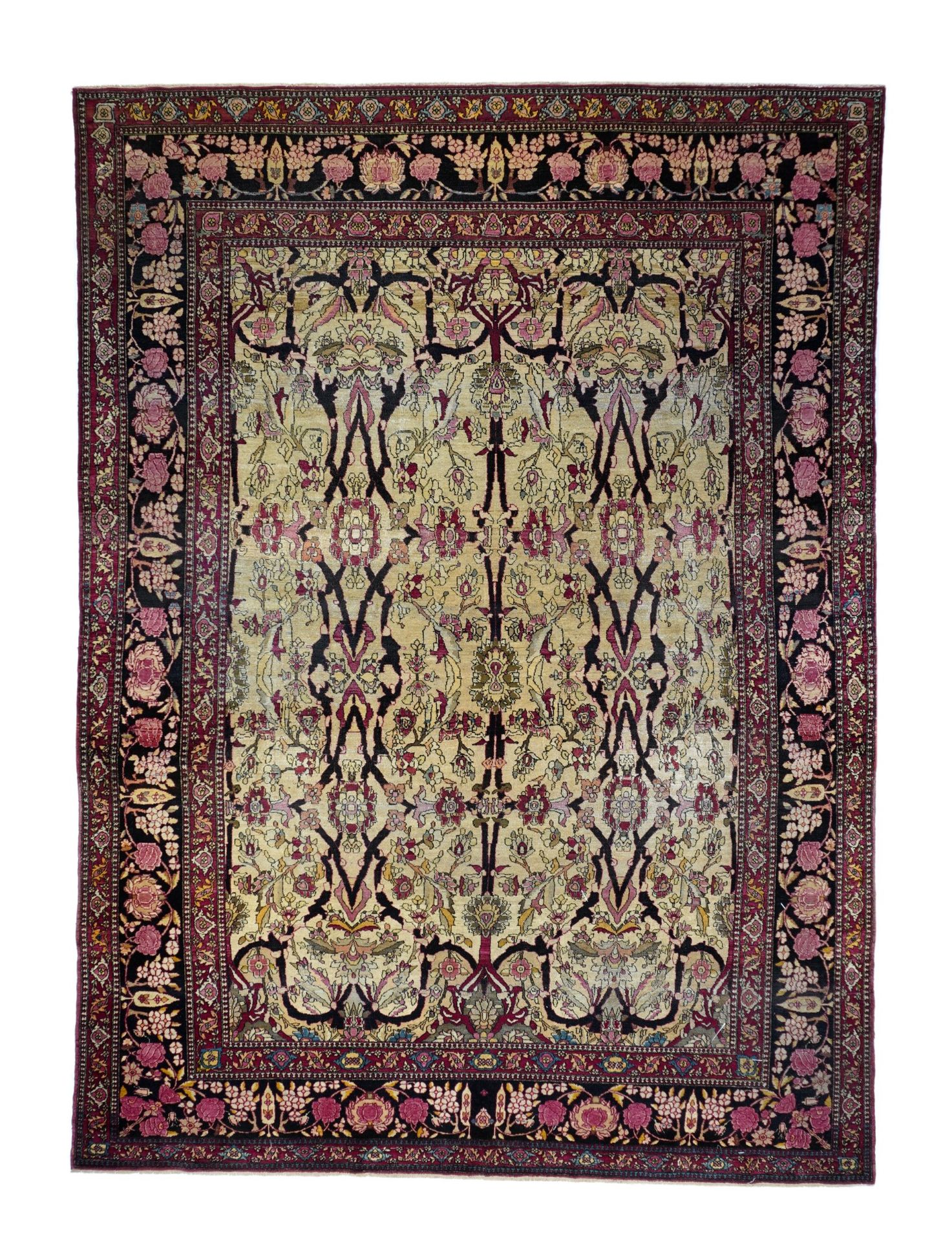 Null Antiker Teheran-Teppich, 9' x 12'9" (2,74 x 3,89 M)