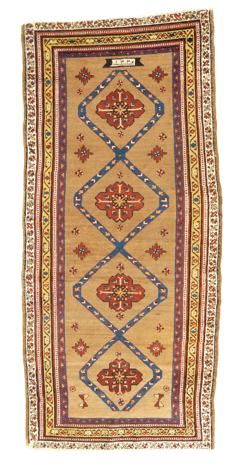 Null 古董萨拉布地毯，4' x 8'8" (1.22 x 2.64 M)