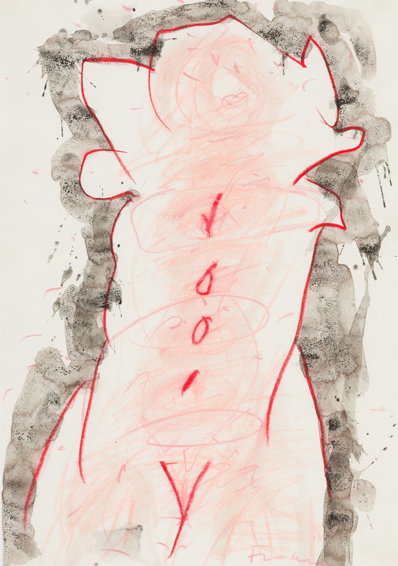 Frohner, Adolf 无题
纸上水彩和彩色粉笔
右下方有签名
纸张尺寸：60,5 x 42,5 cm
有框架的