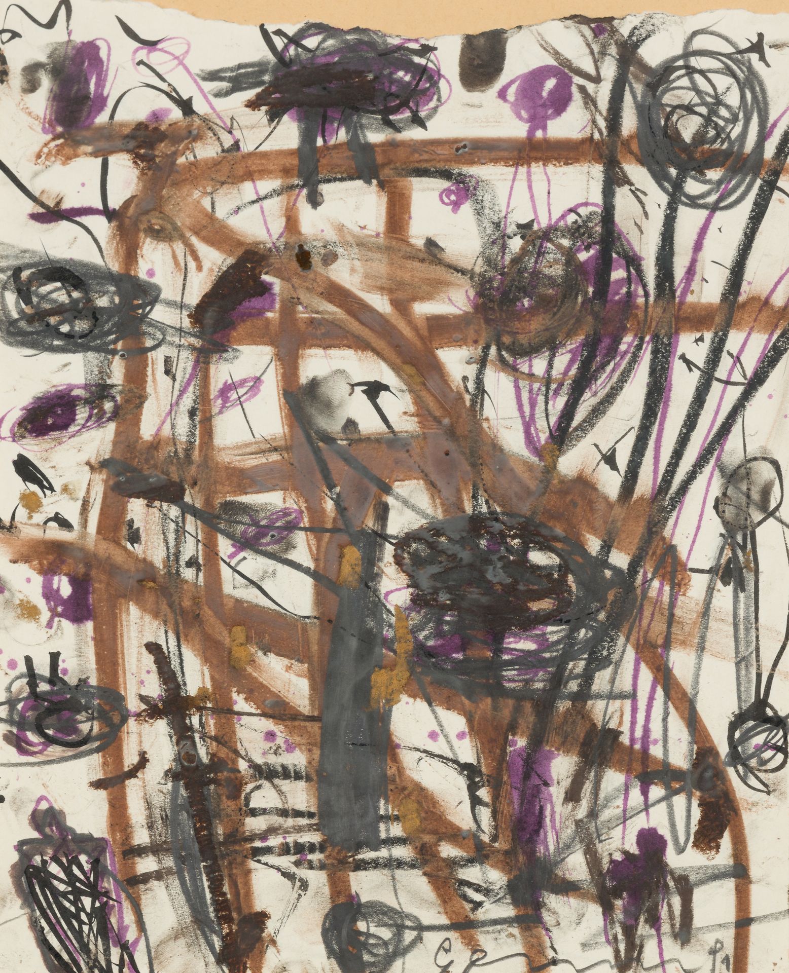 Damisch, Gunter 无题》，1991年
纸上铅笔、彩色铅笔和粉笔
右下方有签名和日期
32 x 26 cm
有框架的