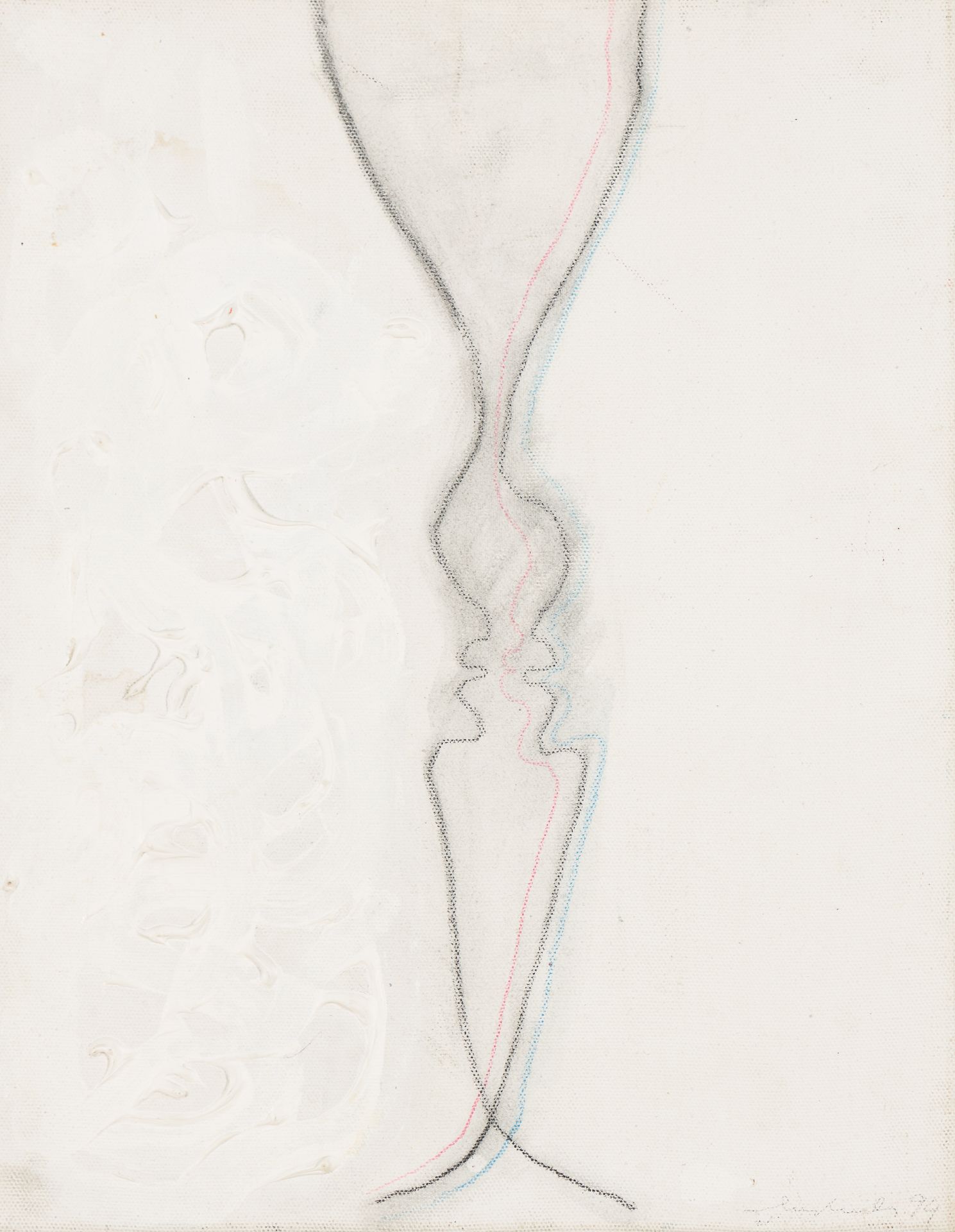 Oberhuber, Oswald 无题》，1994年
丙烯酸和粉笔在画布上
右下方有签名和日期
44,5 x 35 cm