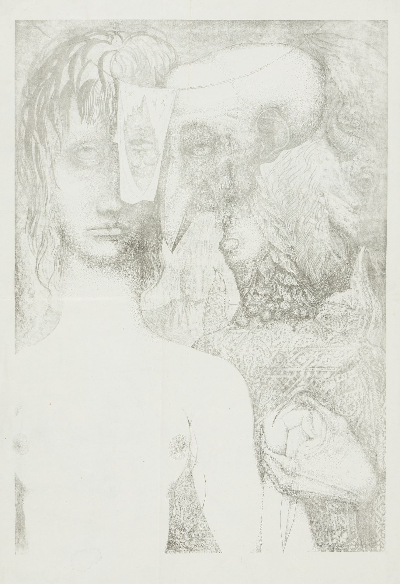 Fuchs, Ernst 被预防的露西娅》，1950年
纸上石版画
在版心右侧有签名
纸张尺寸47 x 32.4厘米，版式尺寸42.5 x 29.7厘米
有框架&hellip;