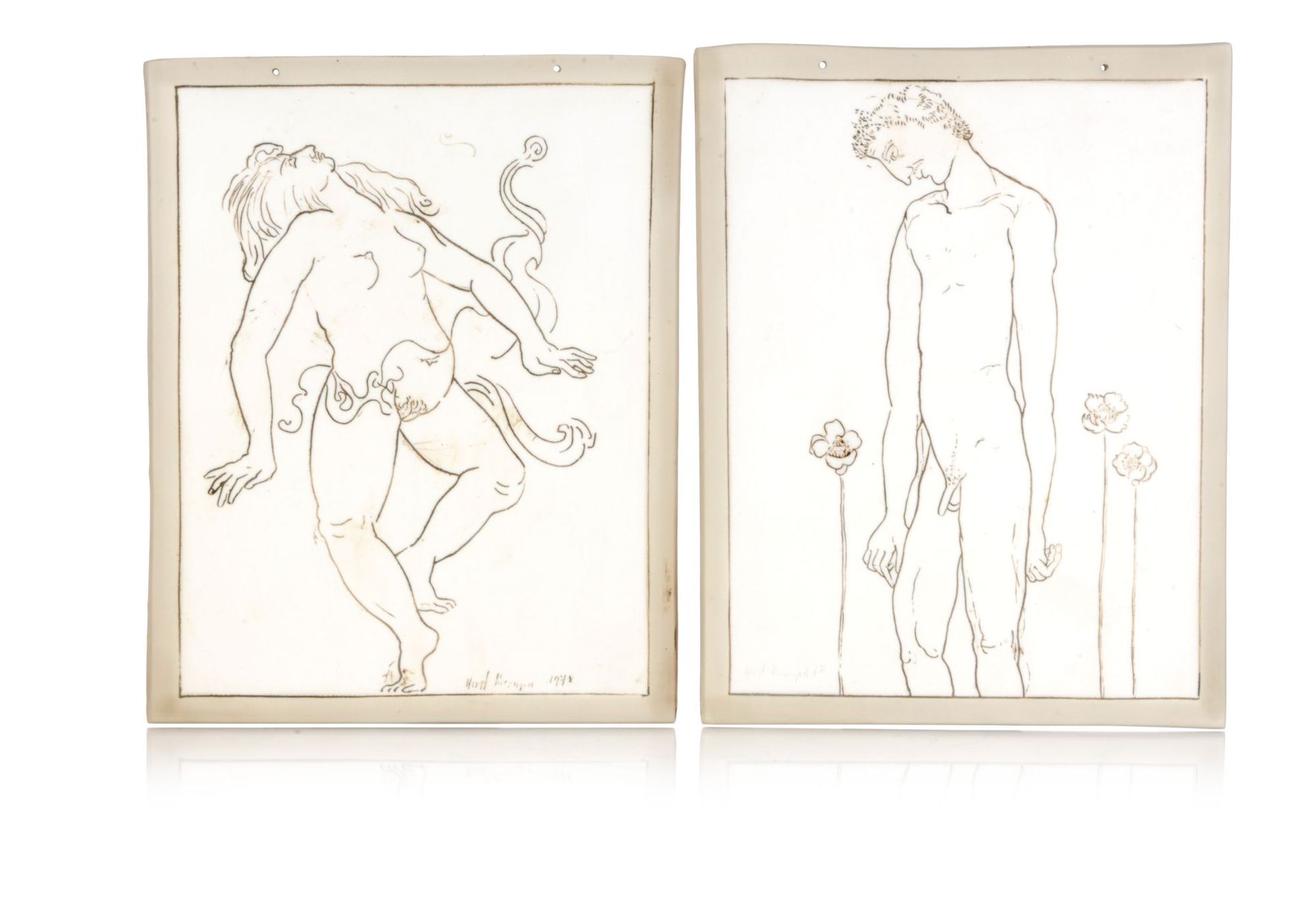 Horst Georg Skorupa Deux planches illustrant Vénus et Adonis. Horst Skorupa. 197&hellip;